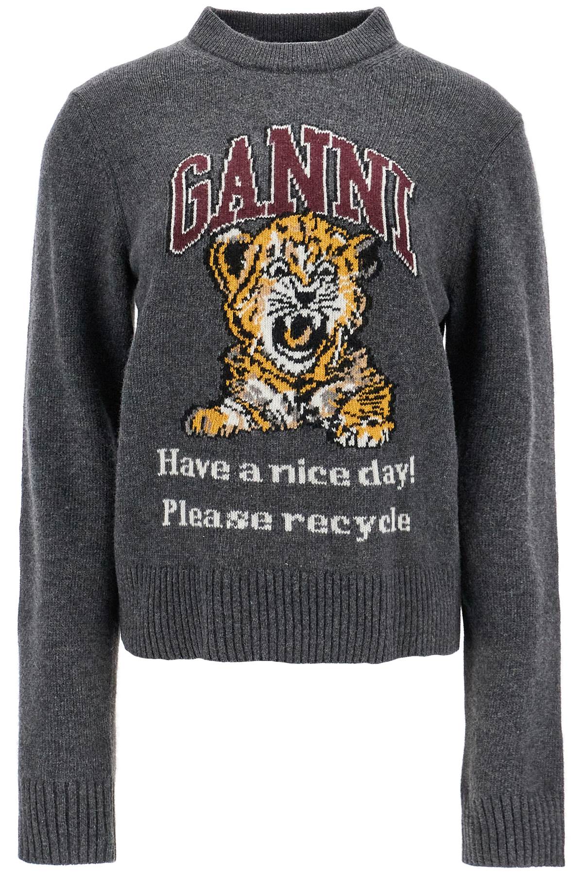 Ganni GANNI graphic pattern pullover sweater