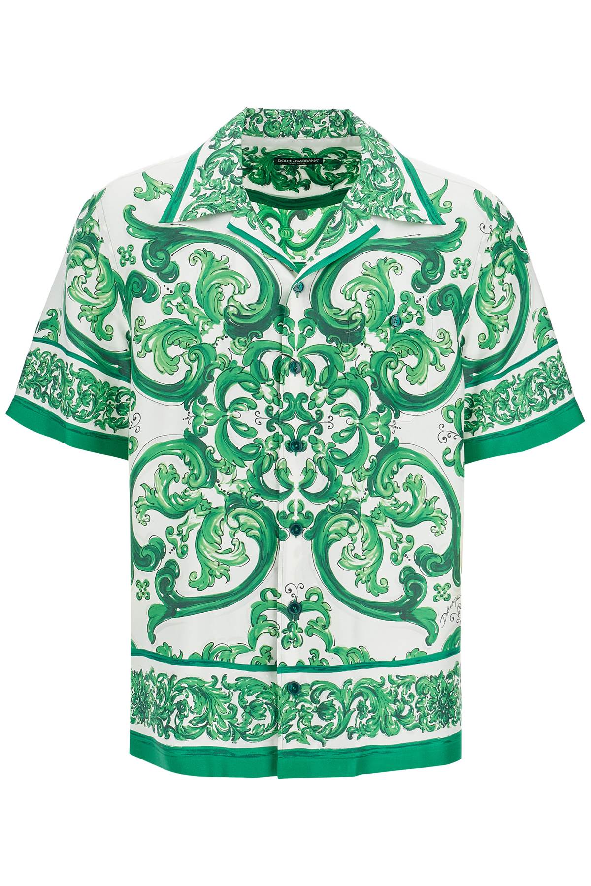 Dolce & Gabbana DOLCE & GABBANA hawaii silk twill maiolica print shirt