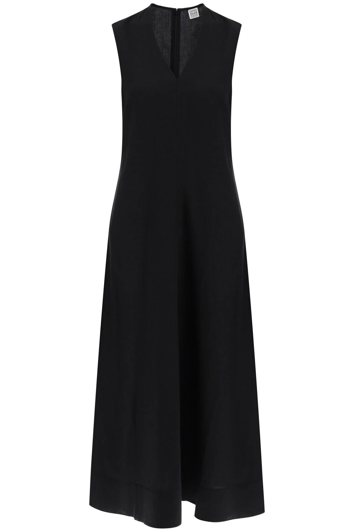 Toteme TOTEME maxi flared dress with v-neckline