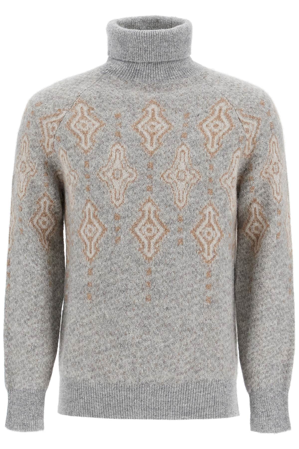 Brunello Cucinelli BRUNELLO CUCINELLI geometric jacquard turtleneck sweater