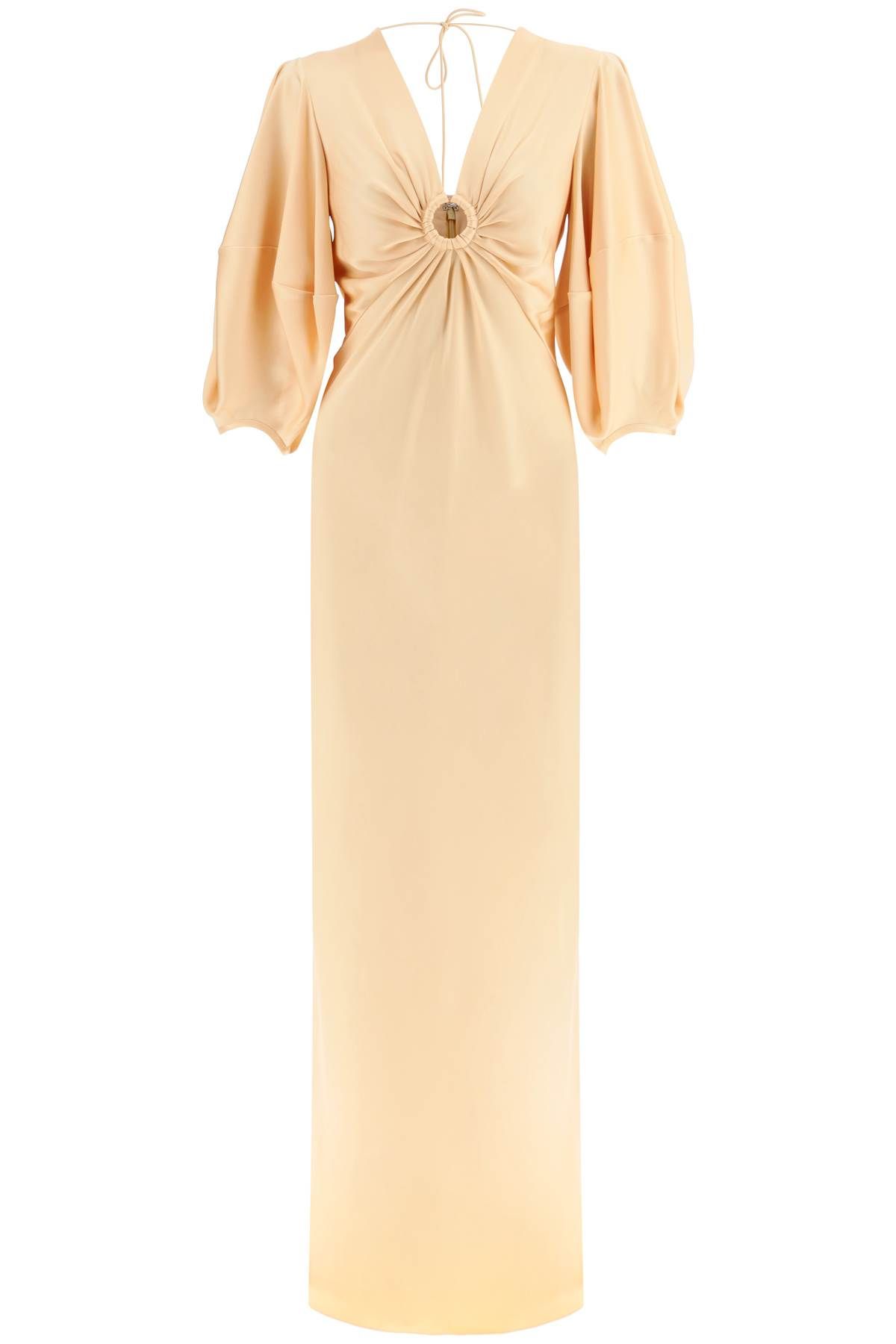 Stella McCartney STELLA McCARTNEY satin maxi dress with cut-out ring detail