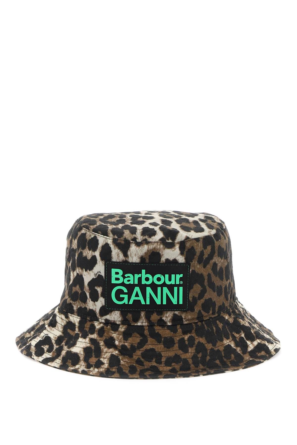  BARBOUR x GANNI waxed leopard bucket hat