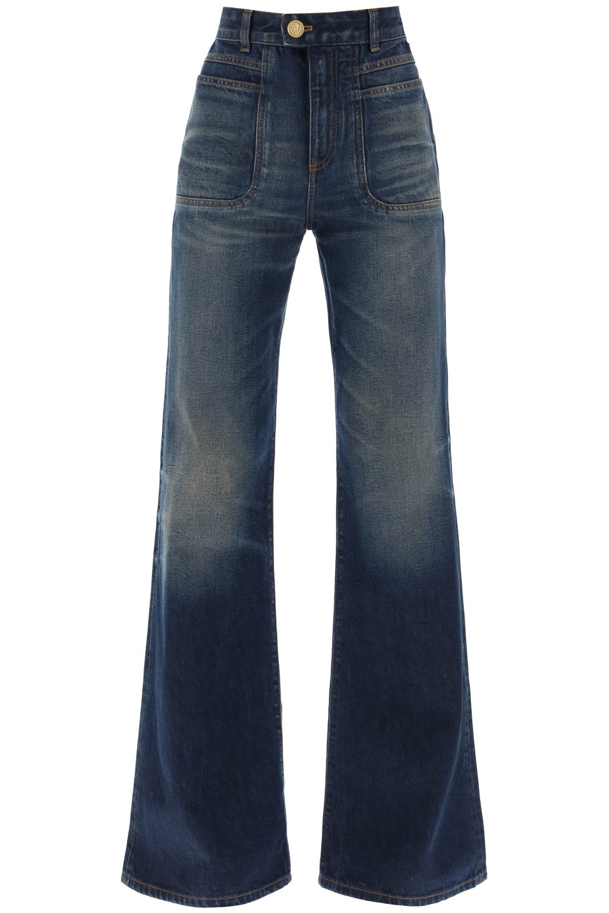 Balmain BALMAIN wide leg jeans with dark wash