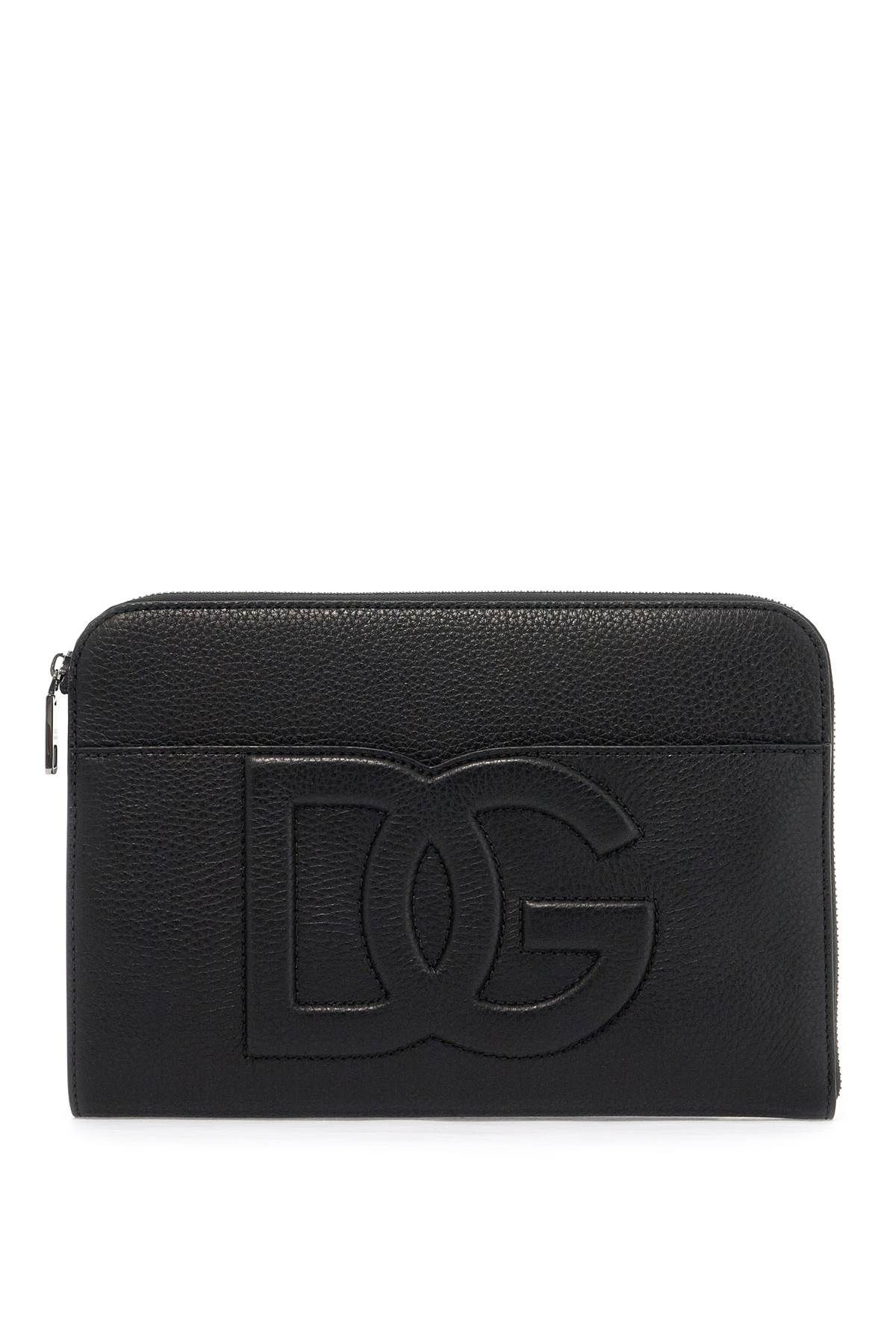 Dolce & Gabbana DOLCE & GABBANA "embossed leather media pouch