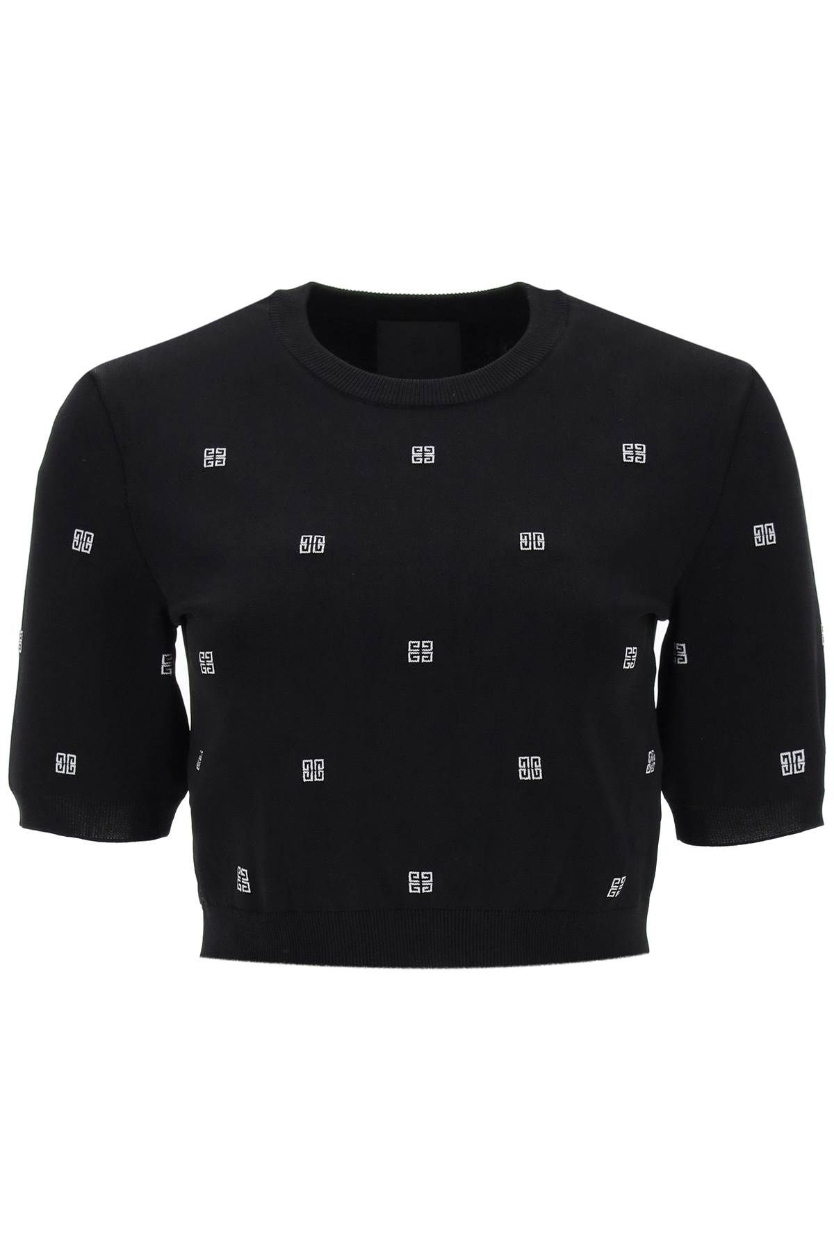 Givenchy GIVENCHY knitted cropped top with 4g motif