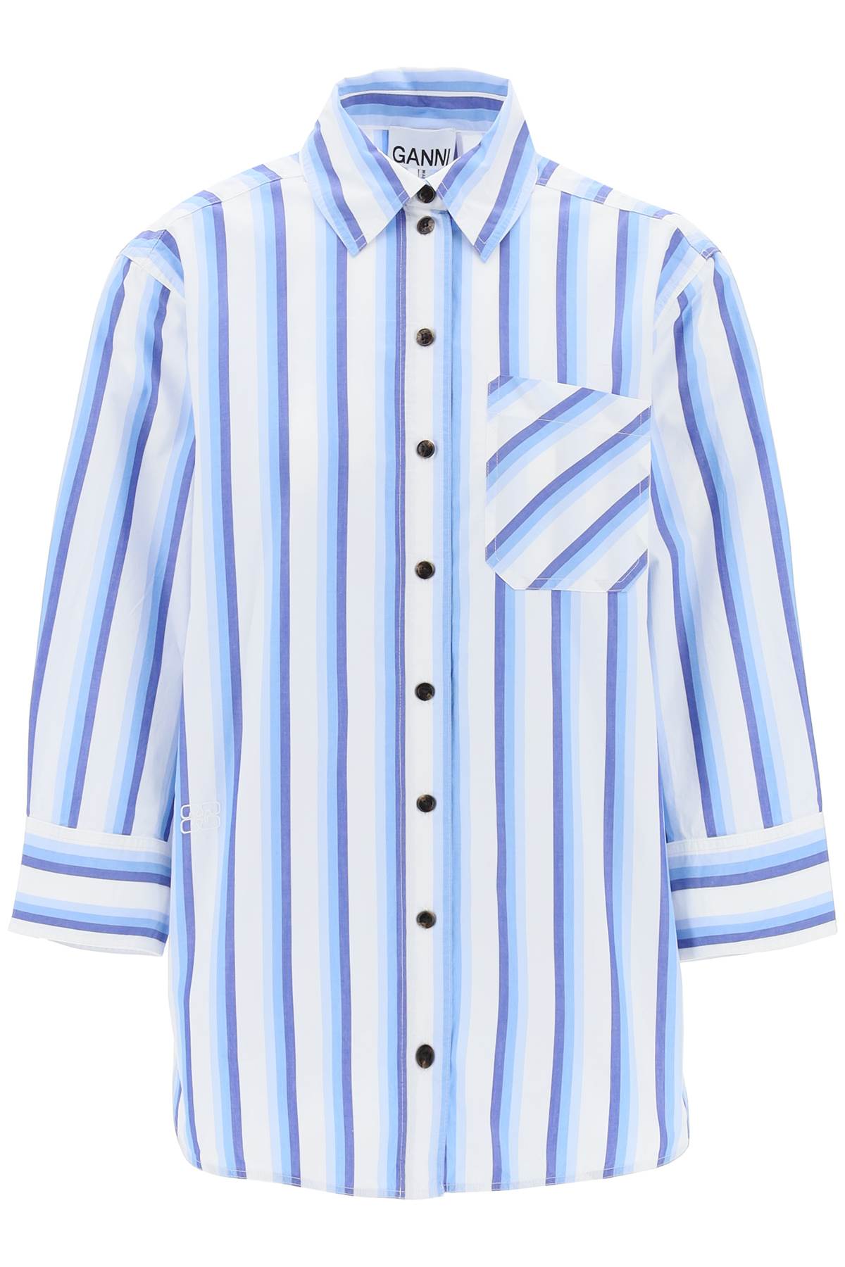 Ganni GANNI "oversized striped poplin shirt