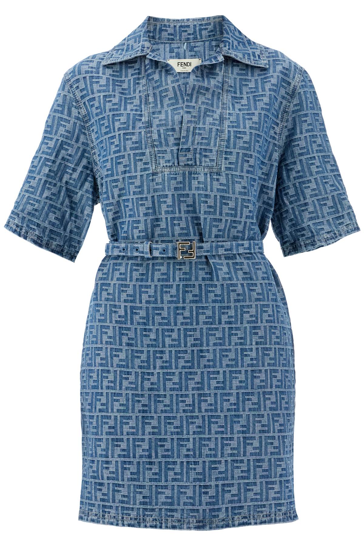 FENDI FENDI short chambray ff dress in