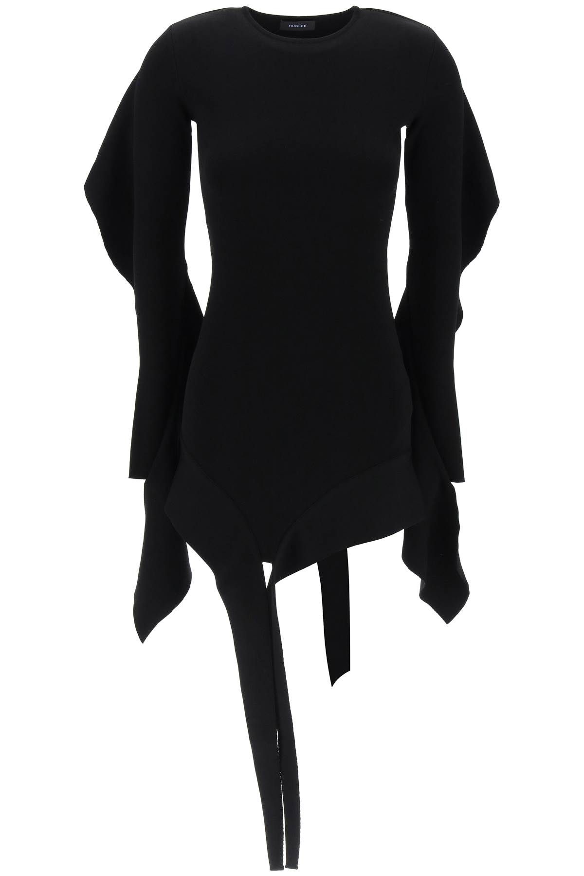 Mugler MUGLER asymmetric mini dress with ruffle details