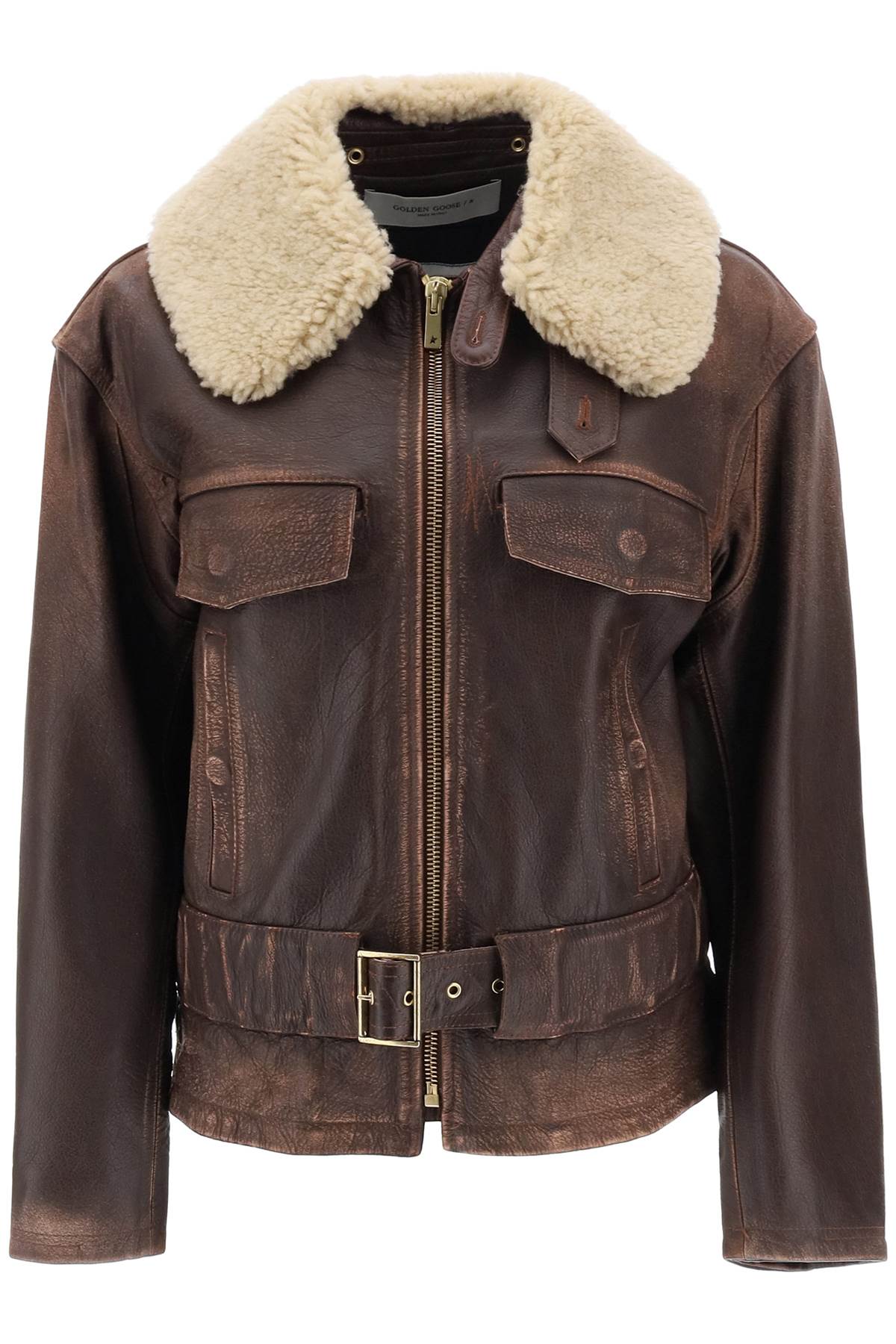 Golden Goose GOLDEN GOOSE 'ilaria' calf-leather biker jacket