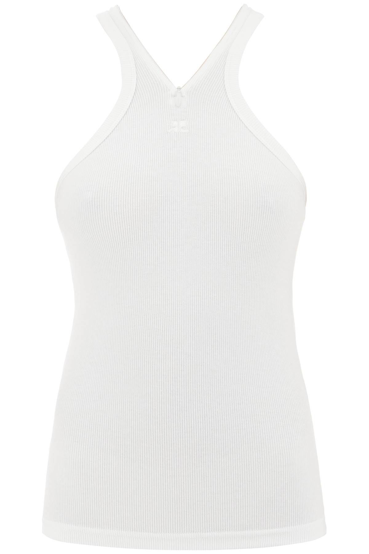 Courrèges COURREGES ribbed tank top with zipper on the neckline