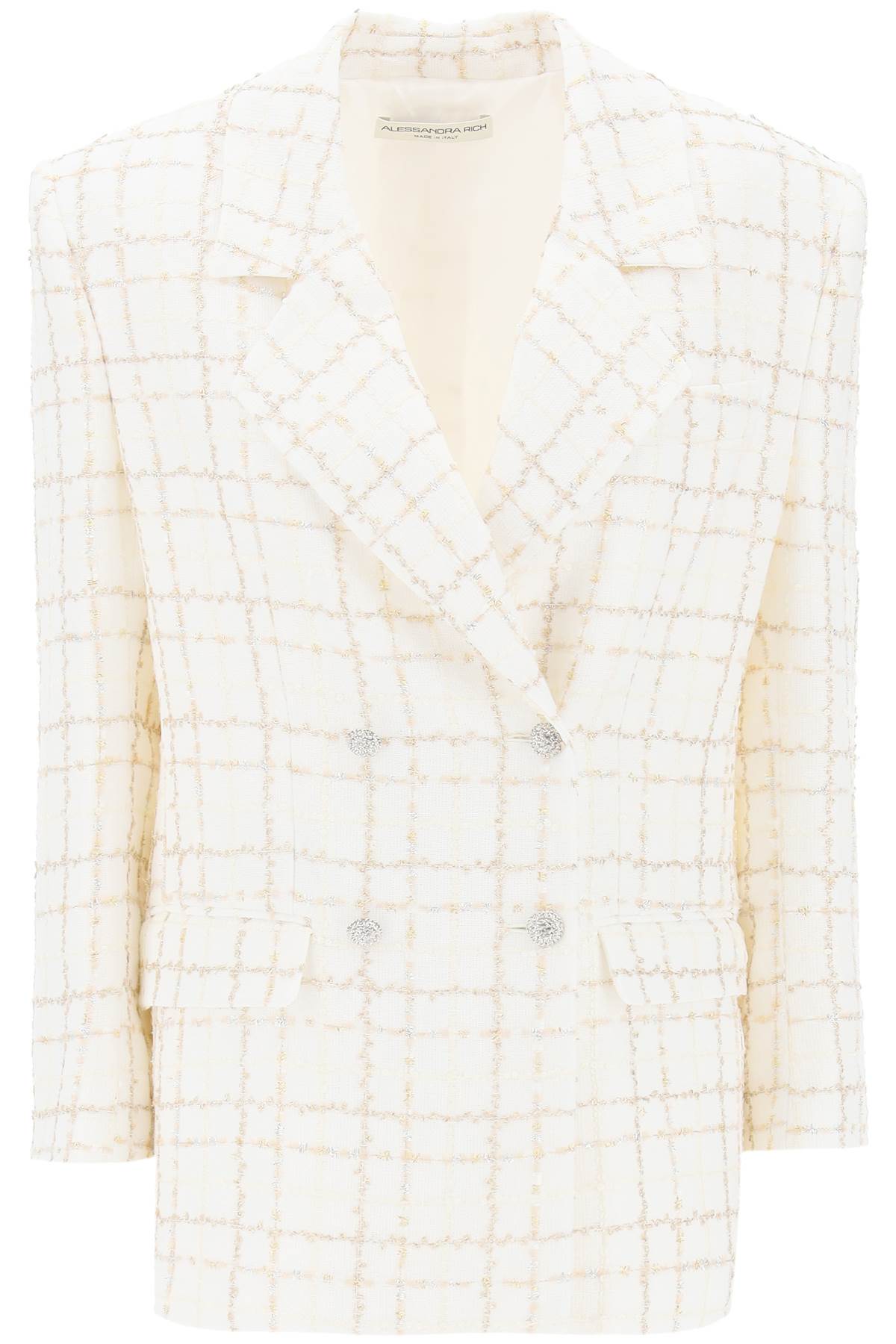 Alessandra Rich ALESSANDRA RICH oversized tweed jacket with plaid pattern