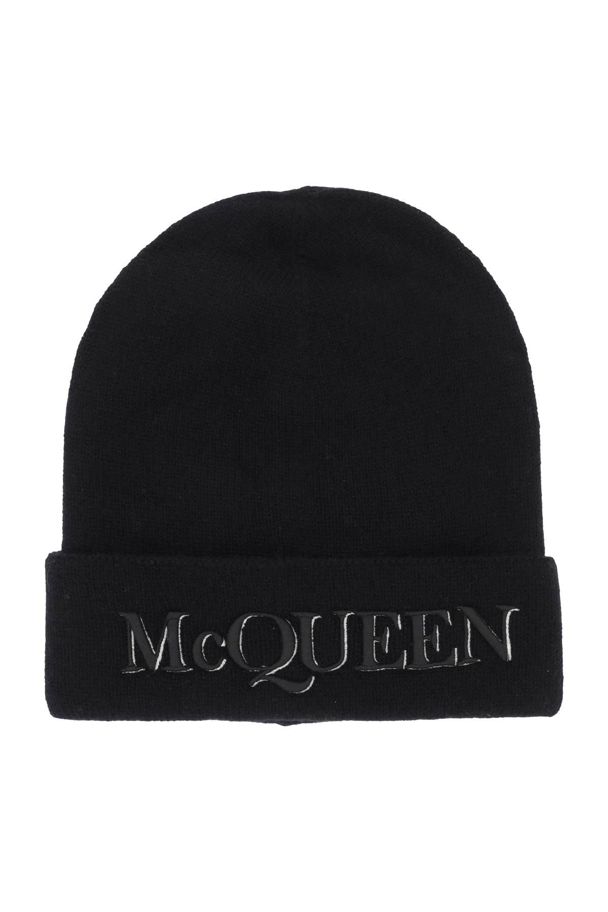 Alexander McQueen ALEXANDER MCQUEEN cashmere beanie with logo embroidery