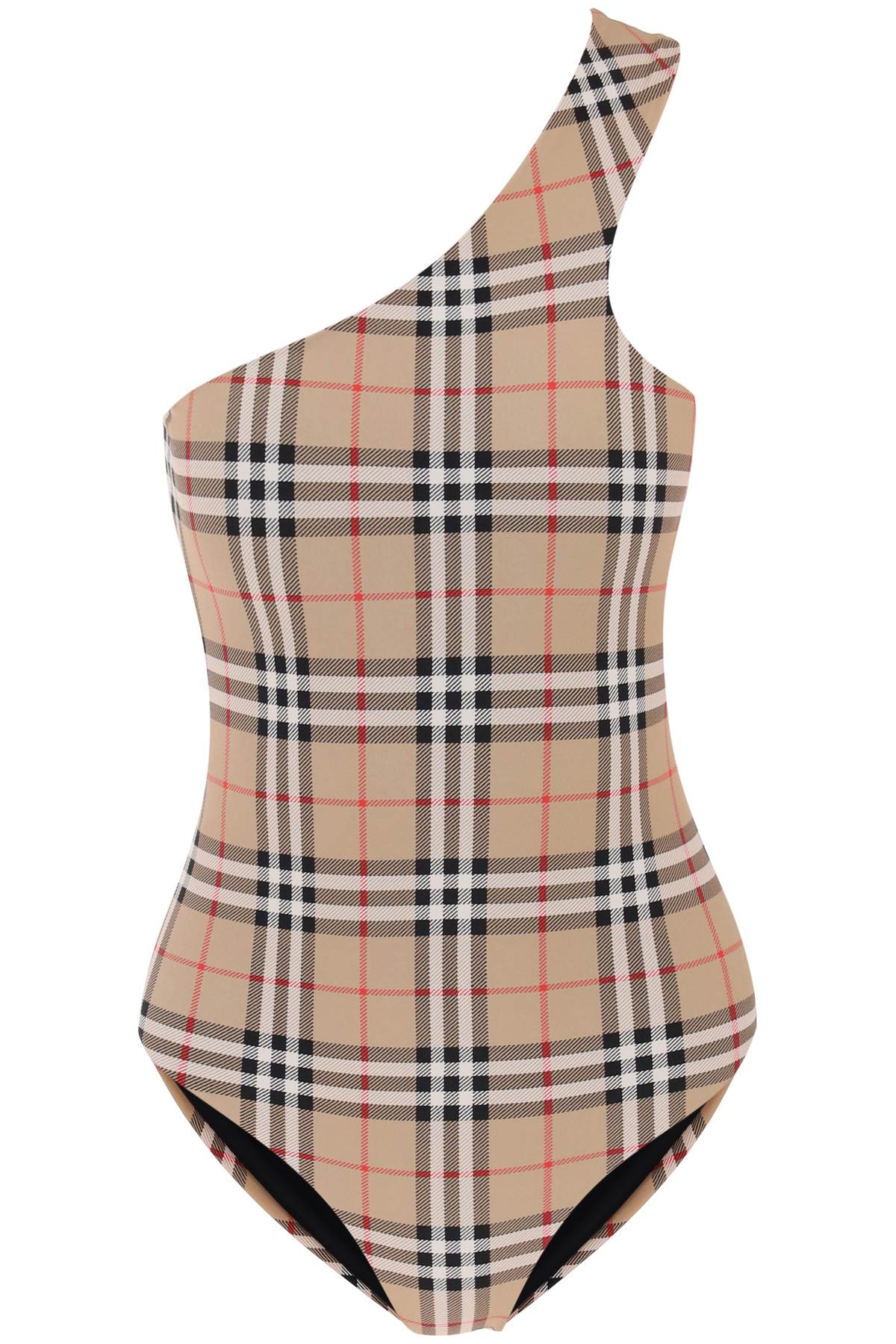 Burberry BURBERRY check one-shoulder one-piece swimsuit