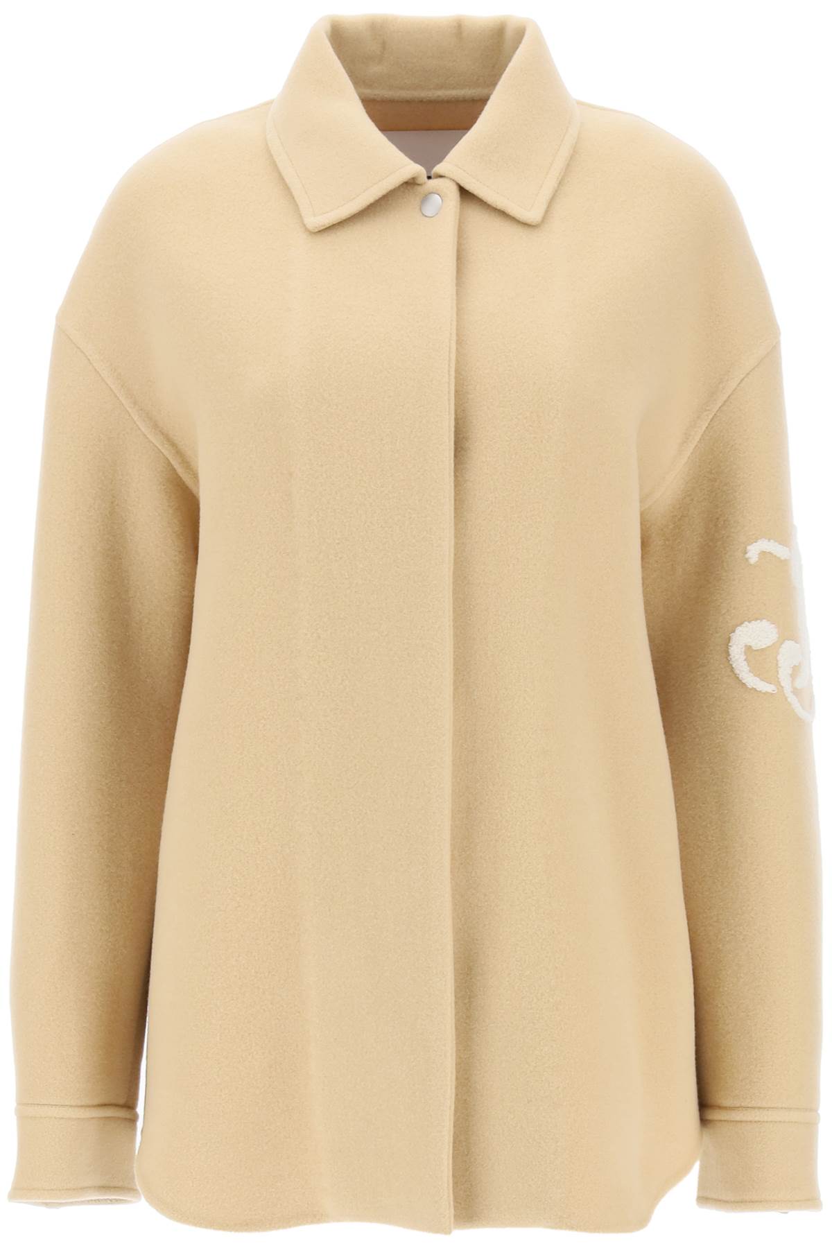 Jil Sander JIL SANDER midi car coat with logo embroidery