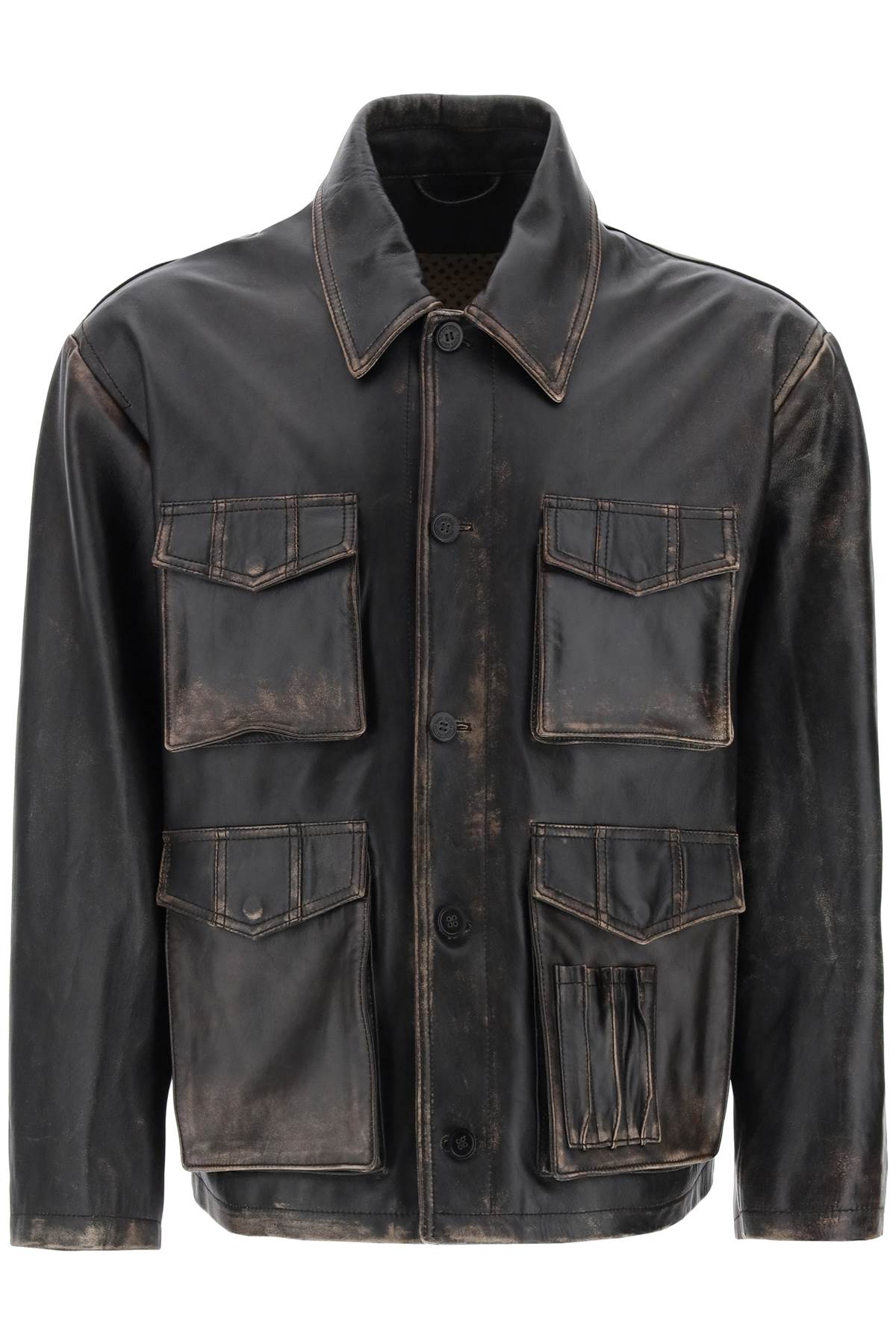 Golden Goose GOLDEN GOOSE leone aviator jacket in lived-in-effect leather