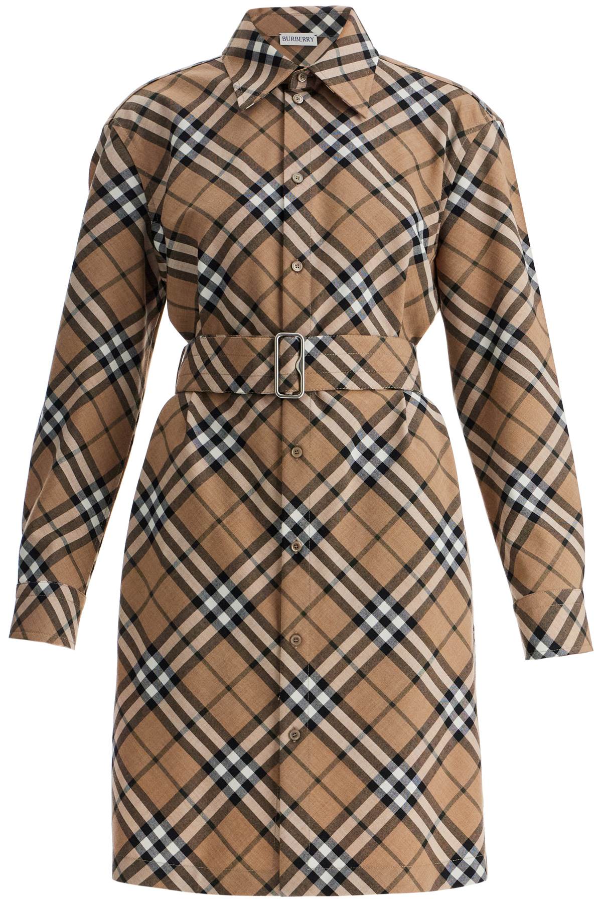 Burberry BURBERRY ered wool blend chemisier dress