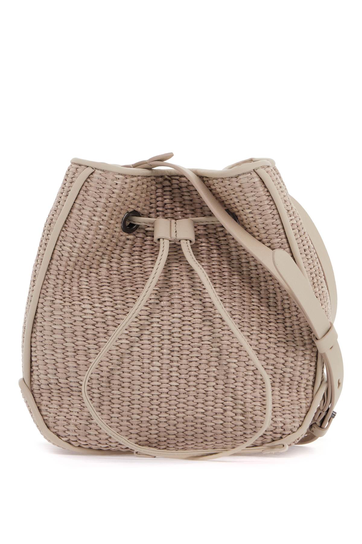 Brunello Cucinelli BRUNELLO CUCINELLI techno raffia bucket bag with