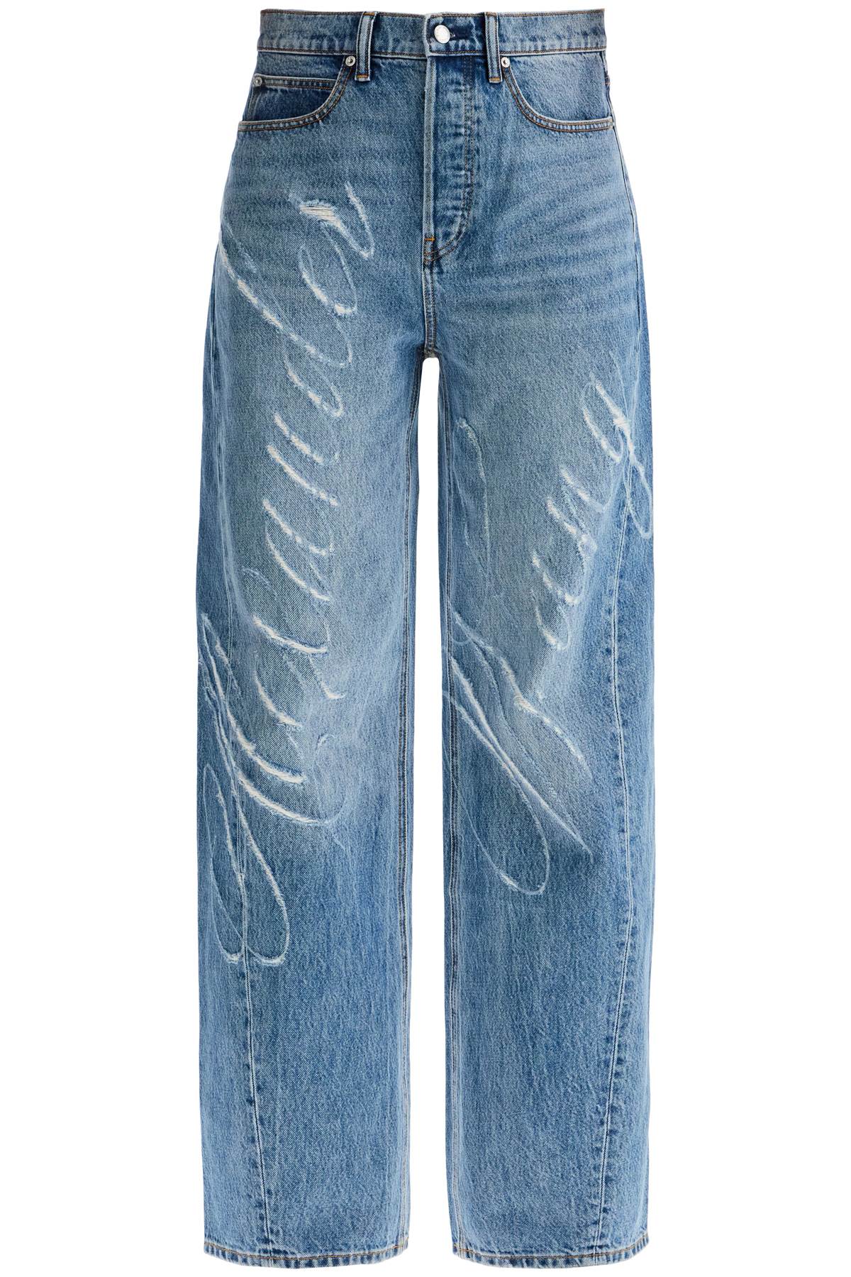 Alexander Wang ALEXANDER WANG distressed jeans with lettering logo