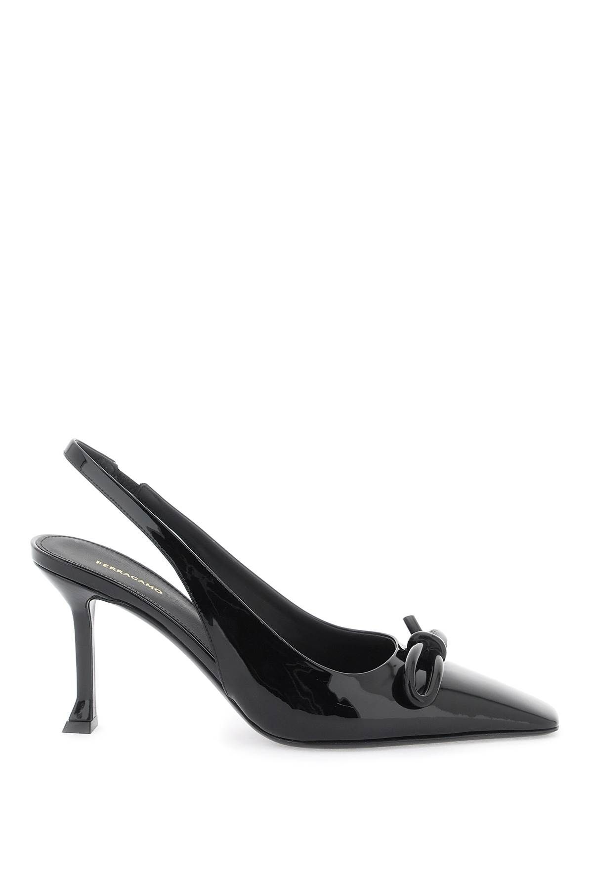 Ferragamo FERRAGAMO asymmetric slingback pumps with bow