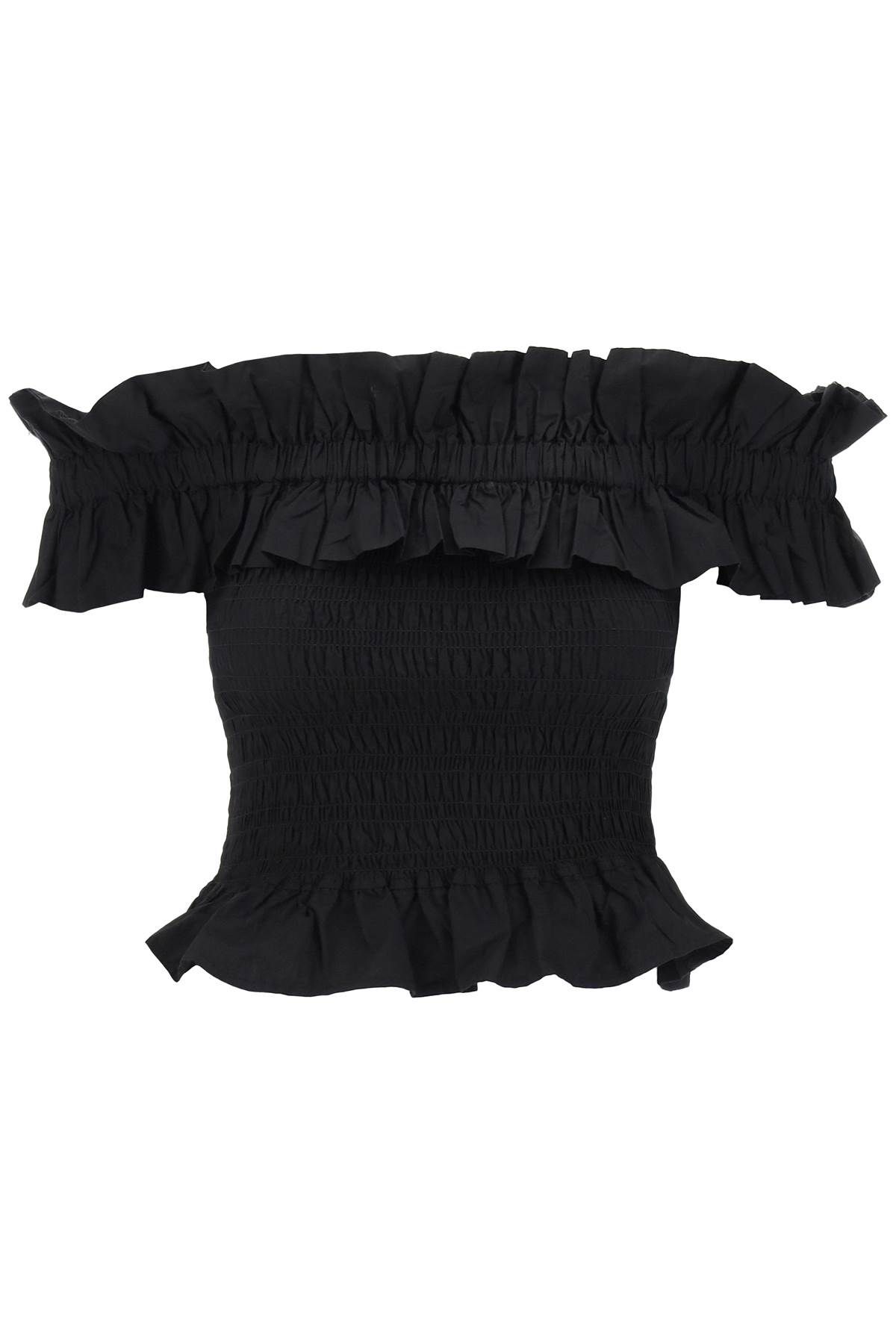 Ganni GANNI off-shoulder smocked top