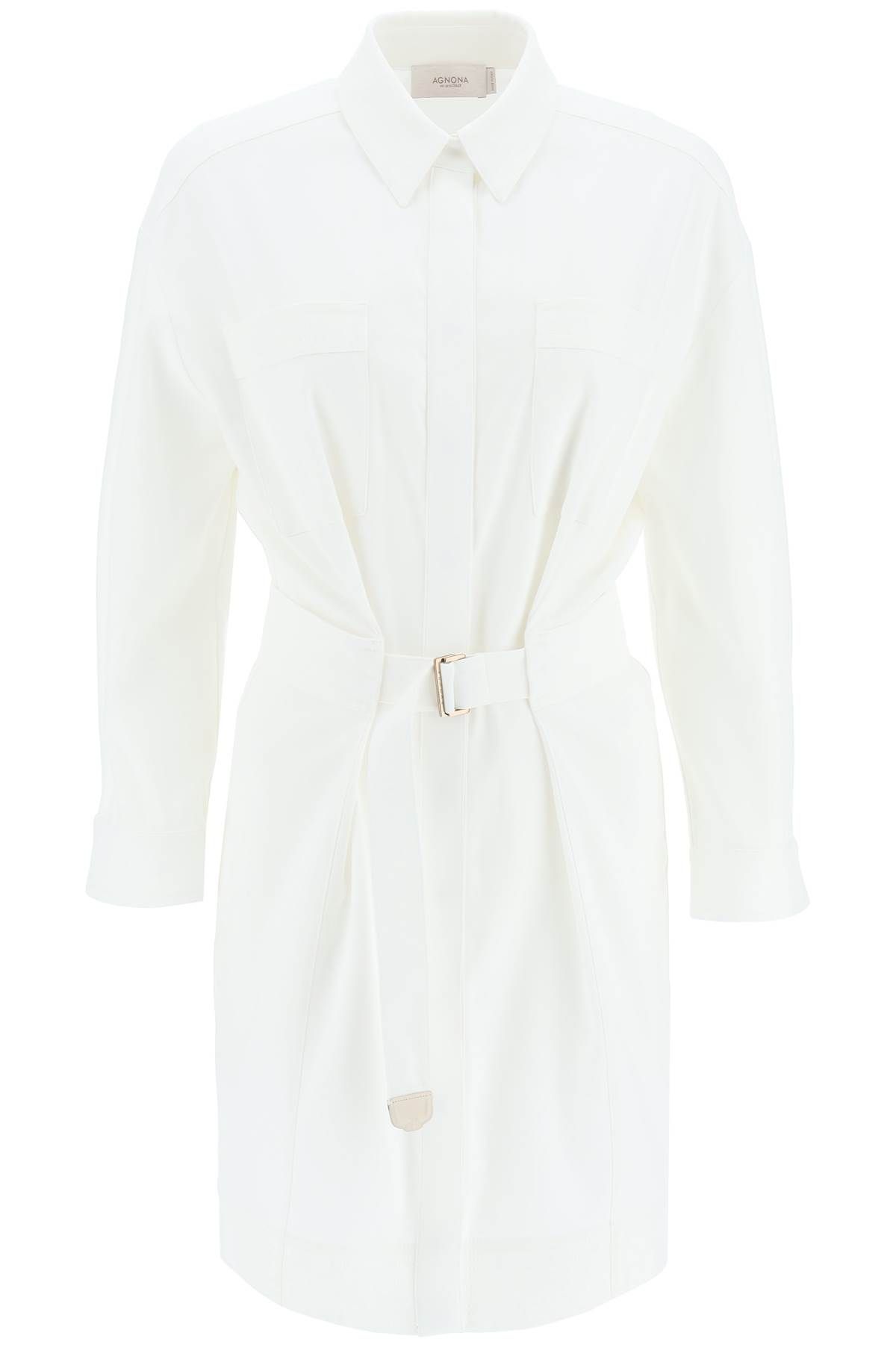 AGNONA AGNONA belted twill shirt dress