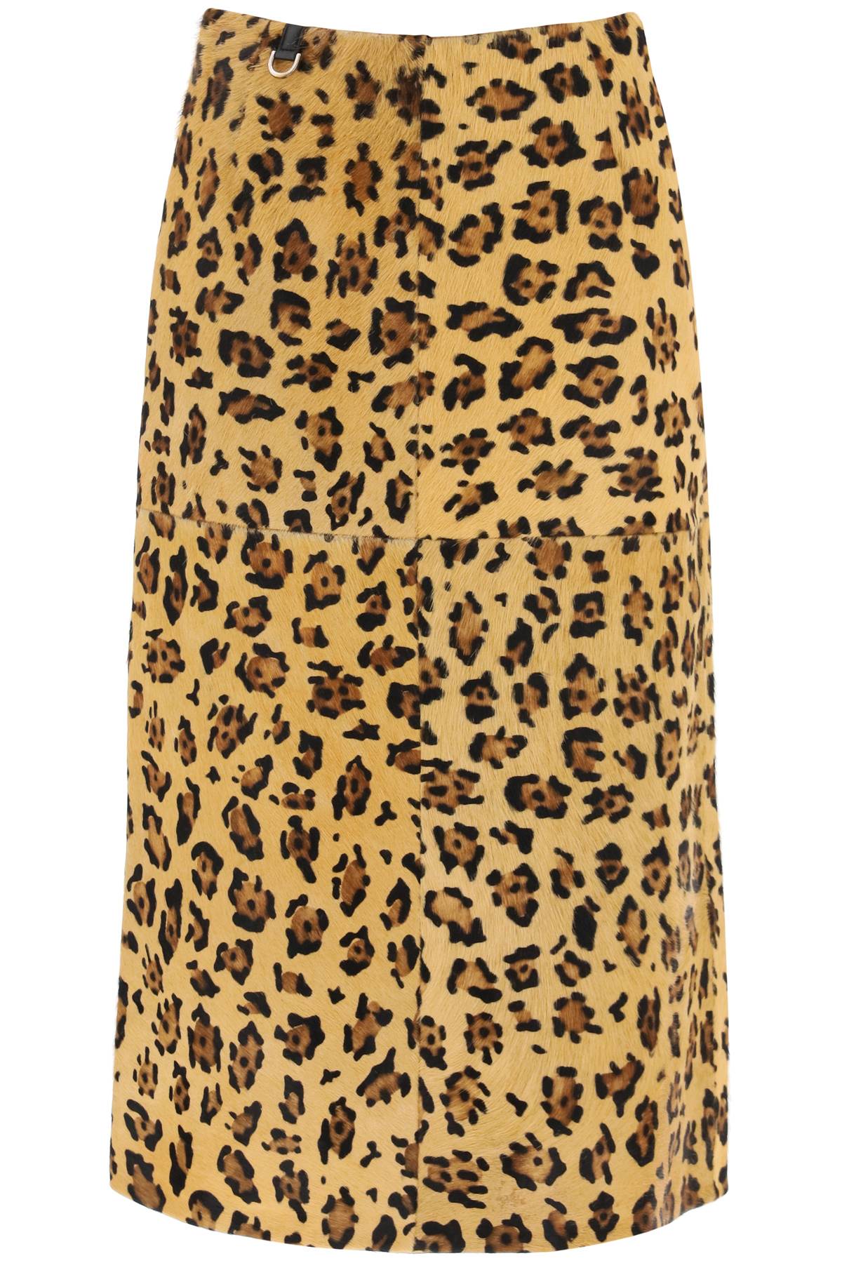 SAKS POTTS SAKS POTTS 'carolyn' midi skirt in leopard ponyskin