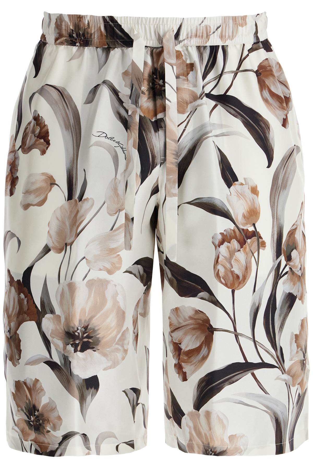 Dolce & Gabbana DOLCE & GABBANA silk bermuda shorts with floral print set