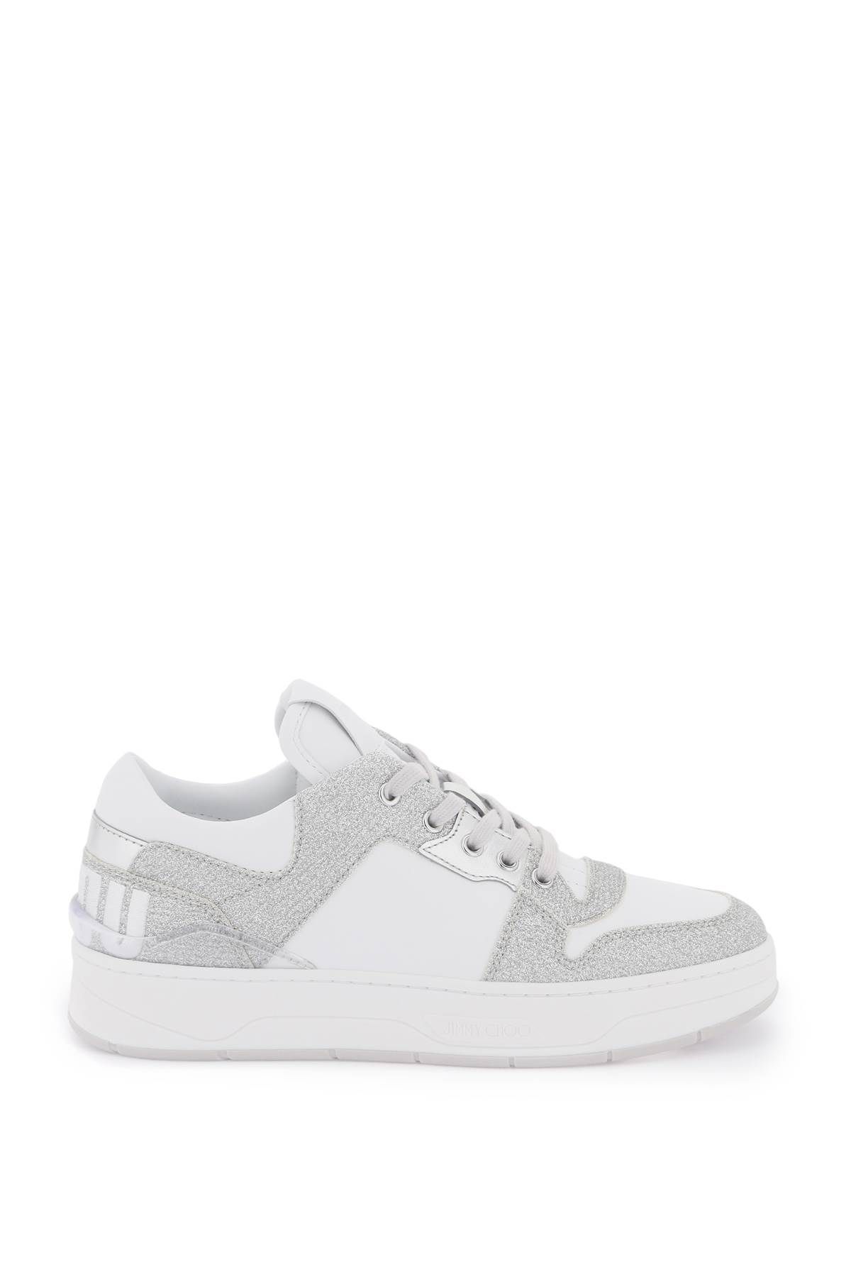 Jimmy Choo JIMMY CHOO 'florent' glittered sneakers with lettering logo