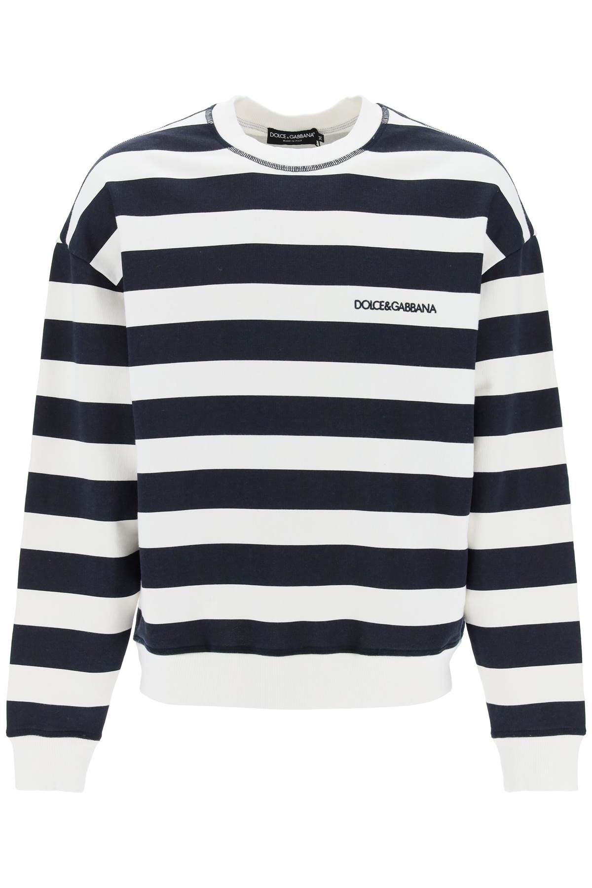 Dolce & Gabbana DOLCE & GABBANA striped sweatshirt with embroidered logo