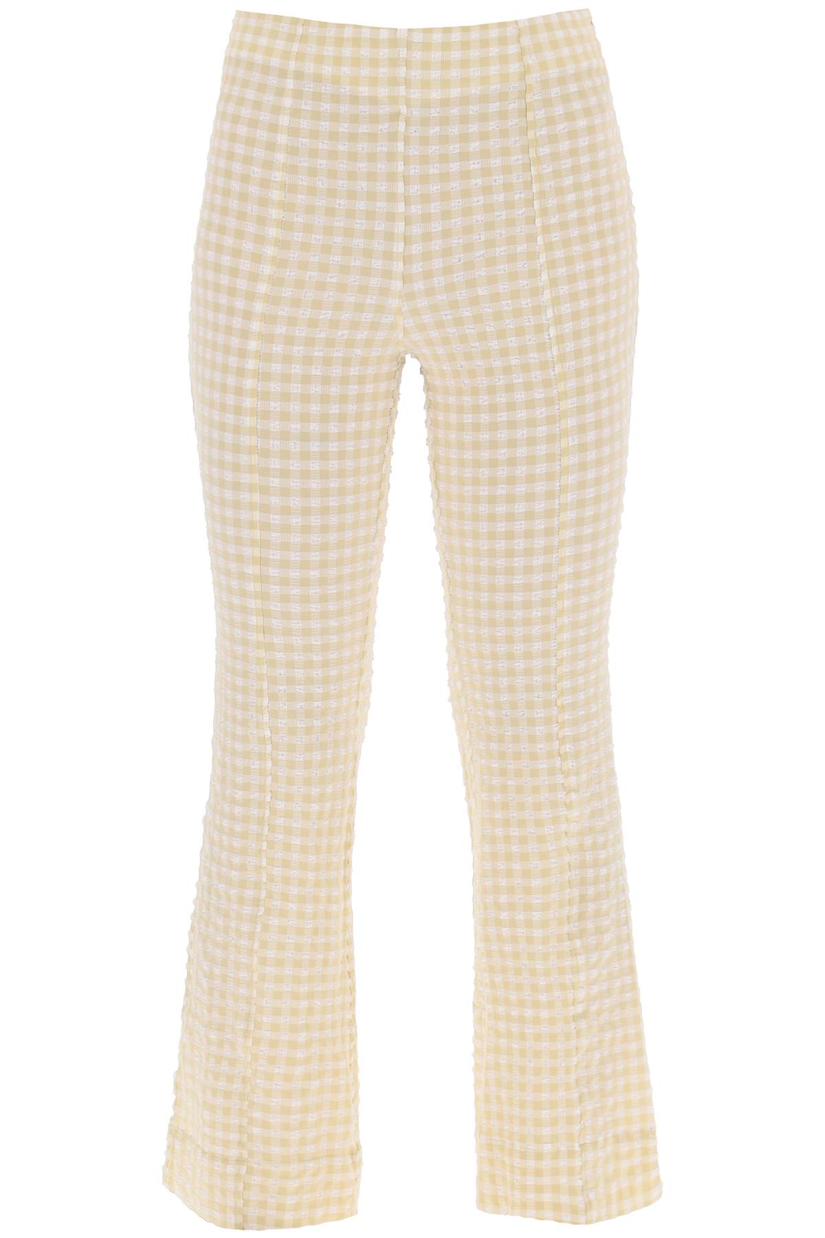 Ganni GANNI flared pants with gingham motif