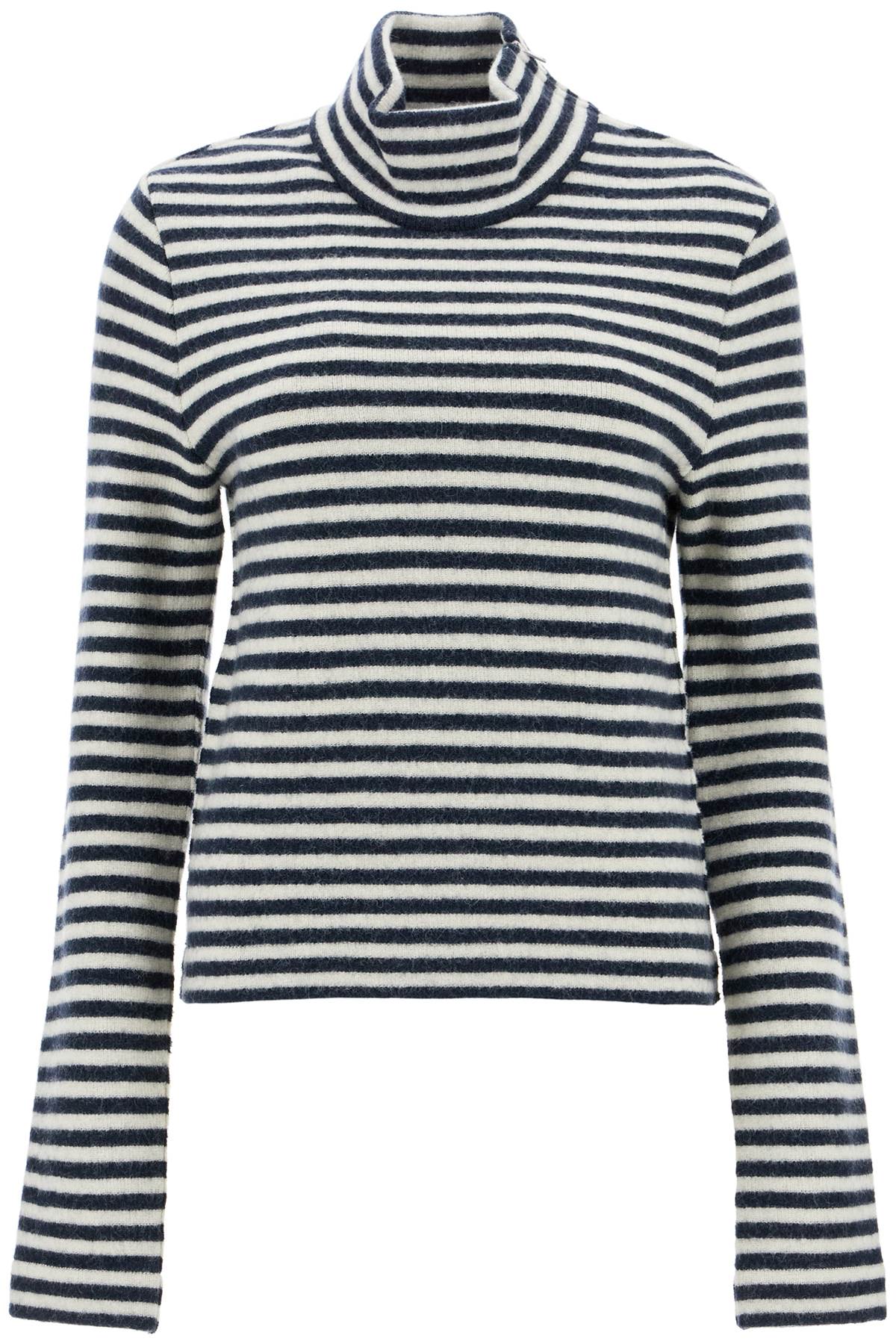 Jil Sander JIL SANDER striped boiled wool knit pullover sweater