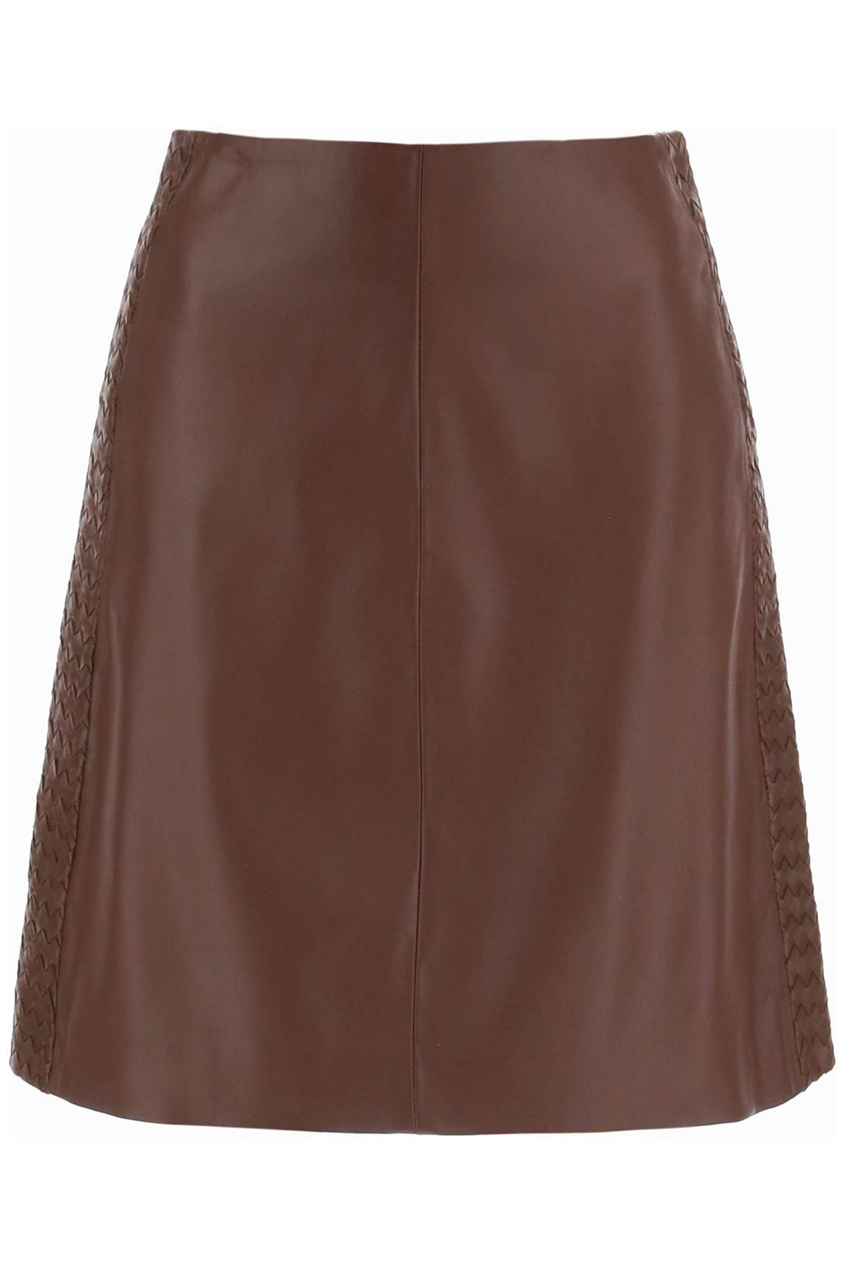 Weekend Max Mara WEEKEND MAX MARA ocra skirt in nappa leather with braided details