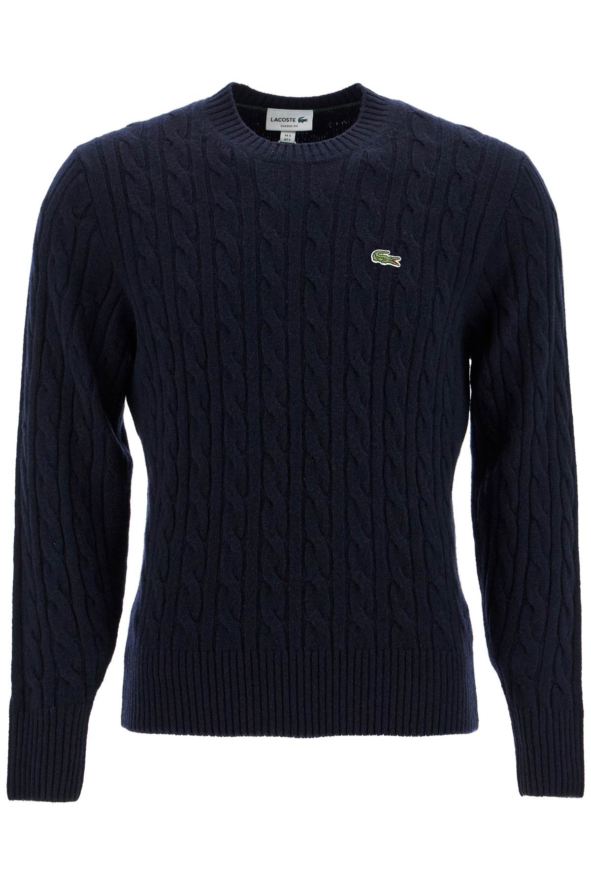 Lacoste LACOSTE classic fit cable knit wool pullover