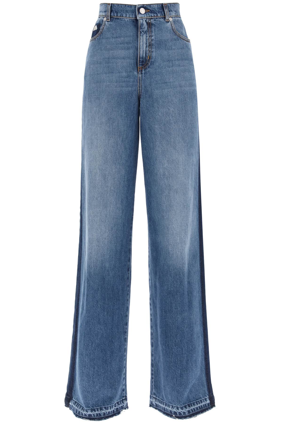 Alexander McQueen ALEXANDER MCQUEEN wide leg jeans with contrasting details