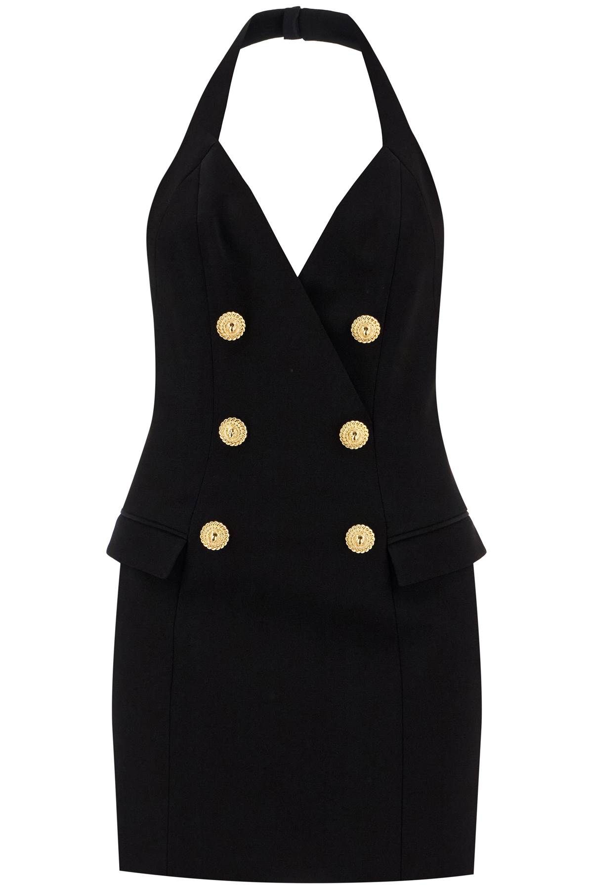 Balmain BALMAIN halter neck mini dress with buttons