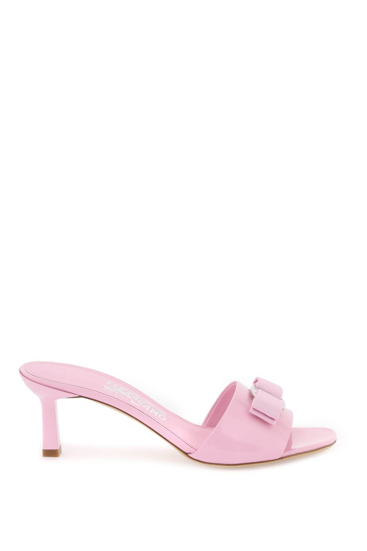 Ferragamo FERRAGAMO patent leather mules with vara bow