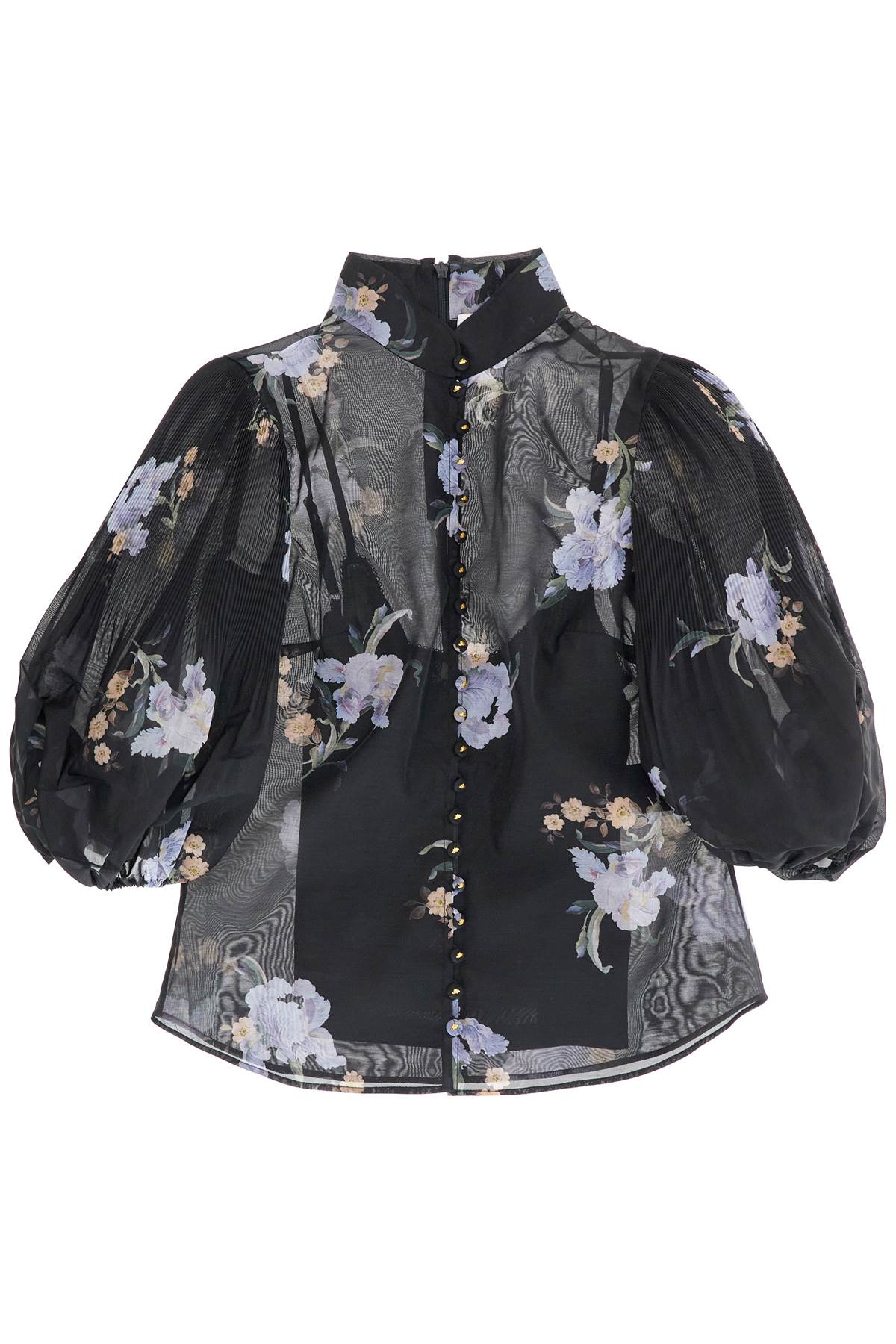 Zimmermann ZIMMERMANN illustrated blouse with pleated sleeves