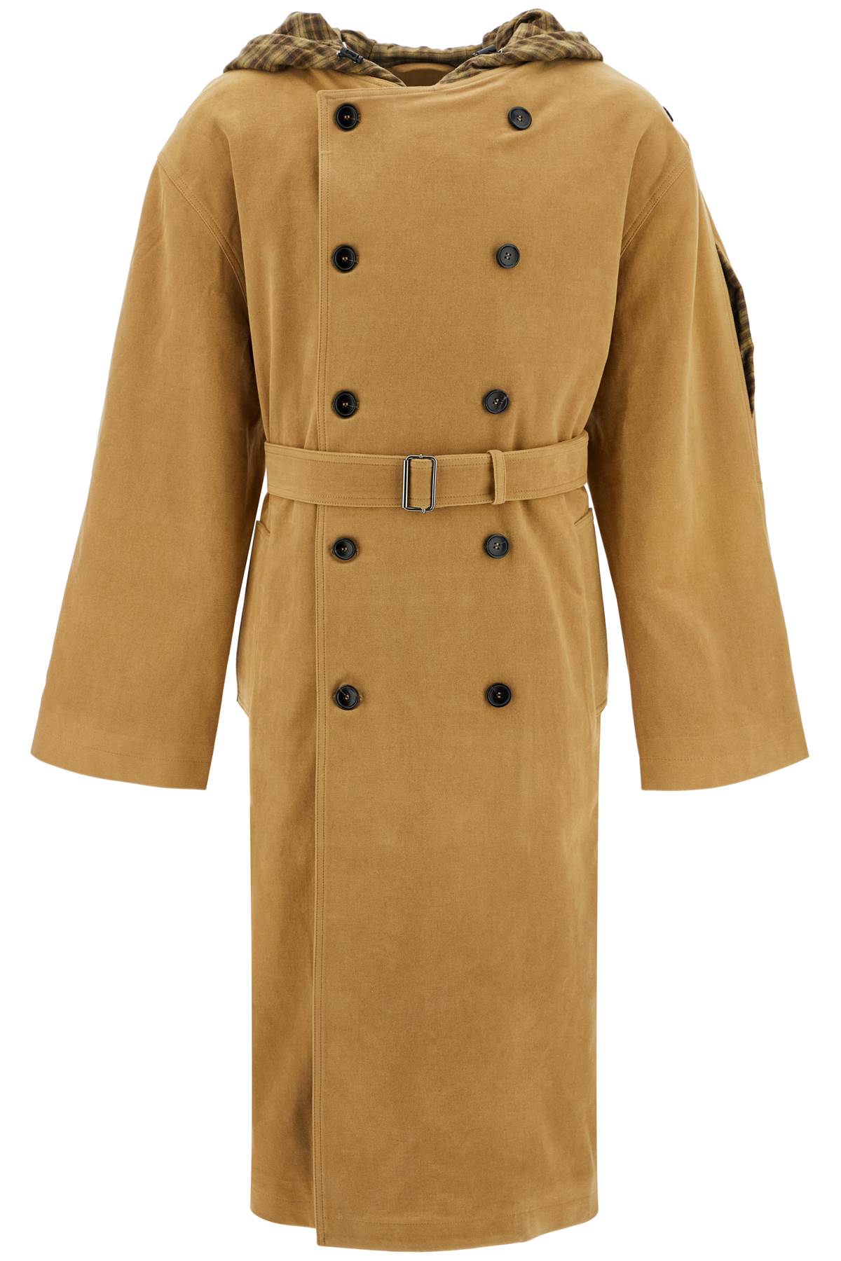  Y PROJECT in pellennlong trench coat with hood