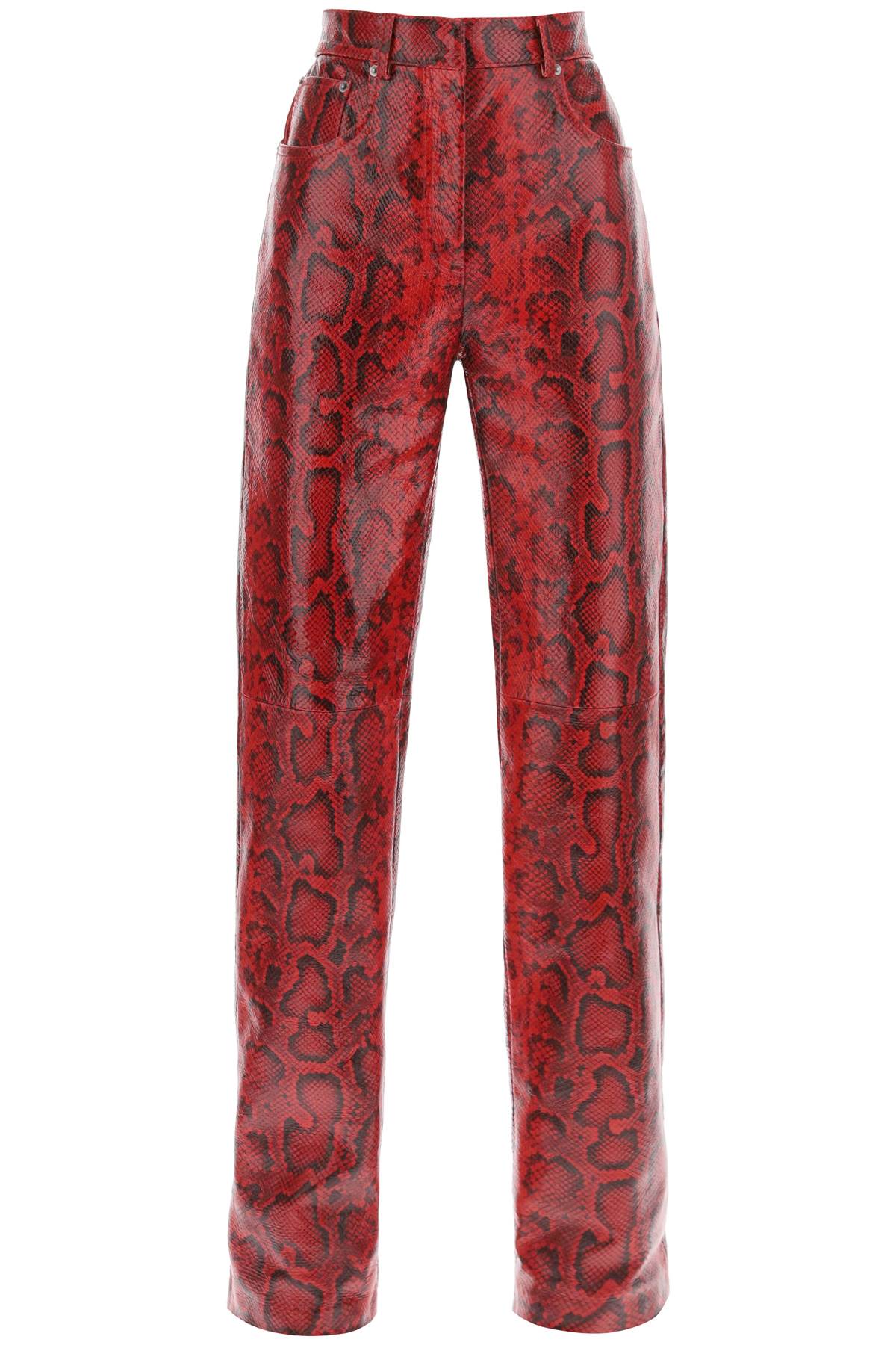 Sportmax SPORTMAX abete python print leather pants