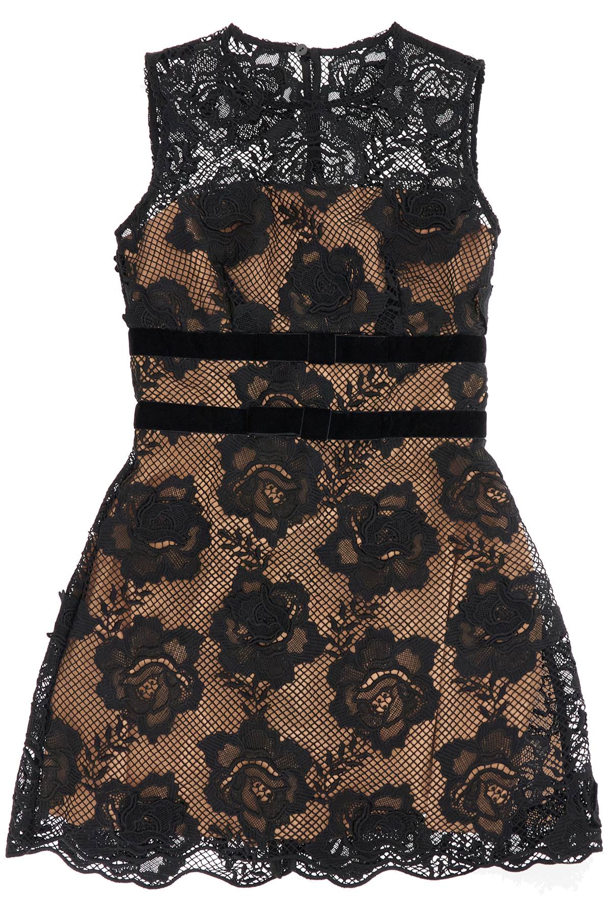  SELF PORTRAIT lace mini dress with bows