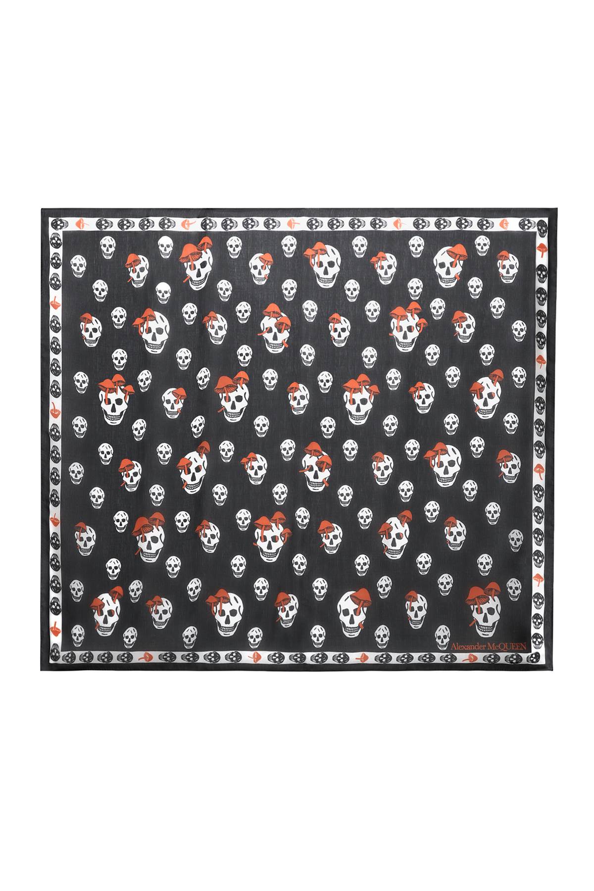 Alexander McQueen ALEXANDER MCQUEEN mushrooms skull scarf