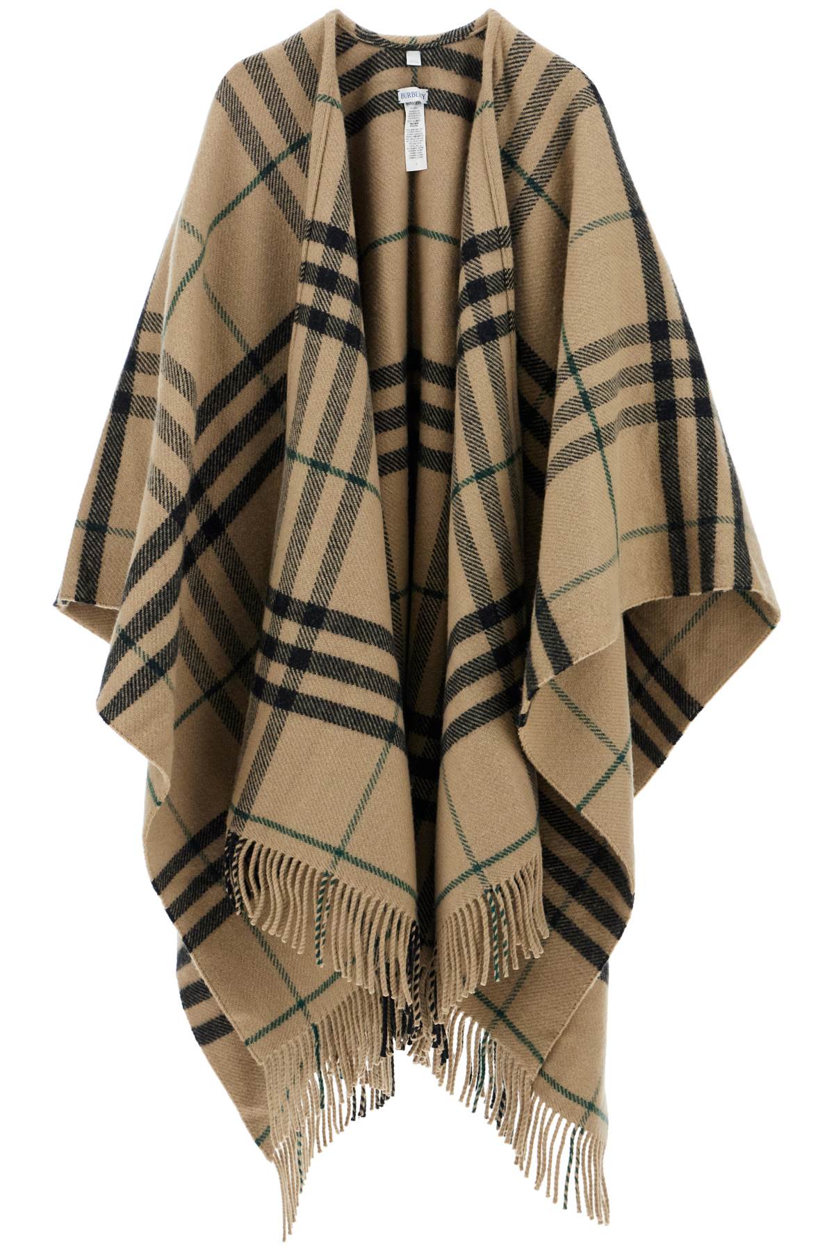 Burberry BURBERRY ered cape in wool and cashmere by cate