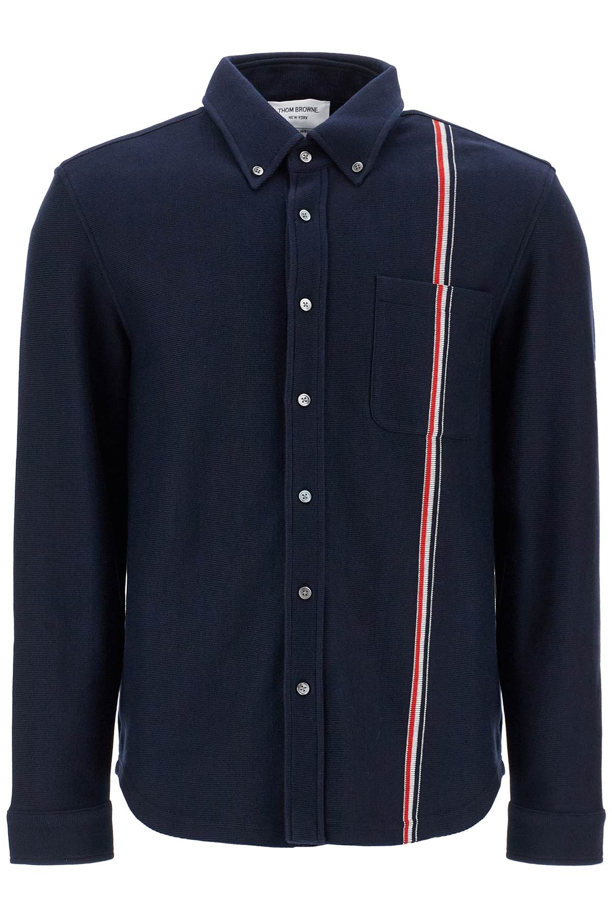 Thom Browne THOM BROWNE "button-down overshirt in knit with tricolor