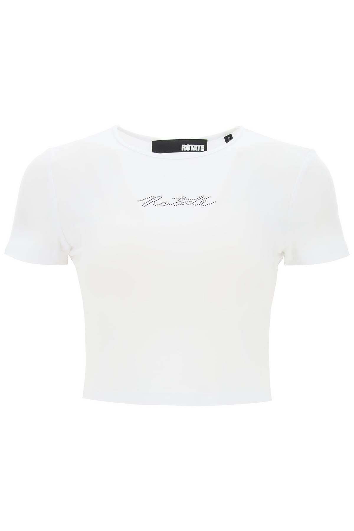 Rotate ROTATE cropped t-shirt with rhinestone logo