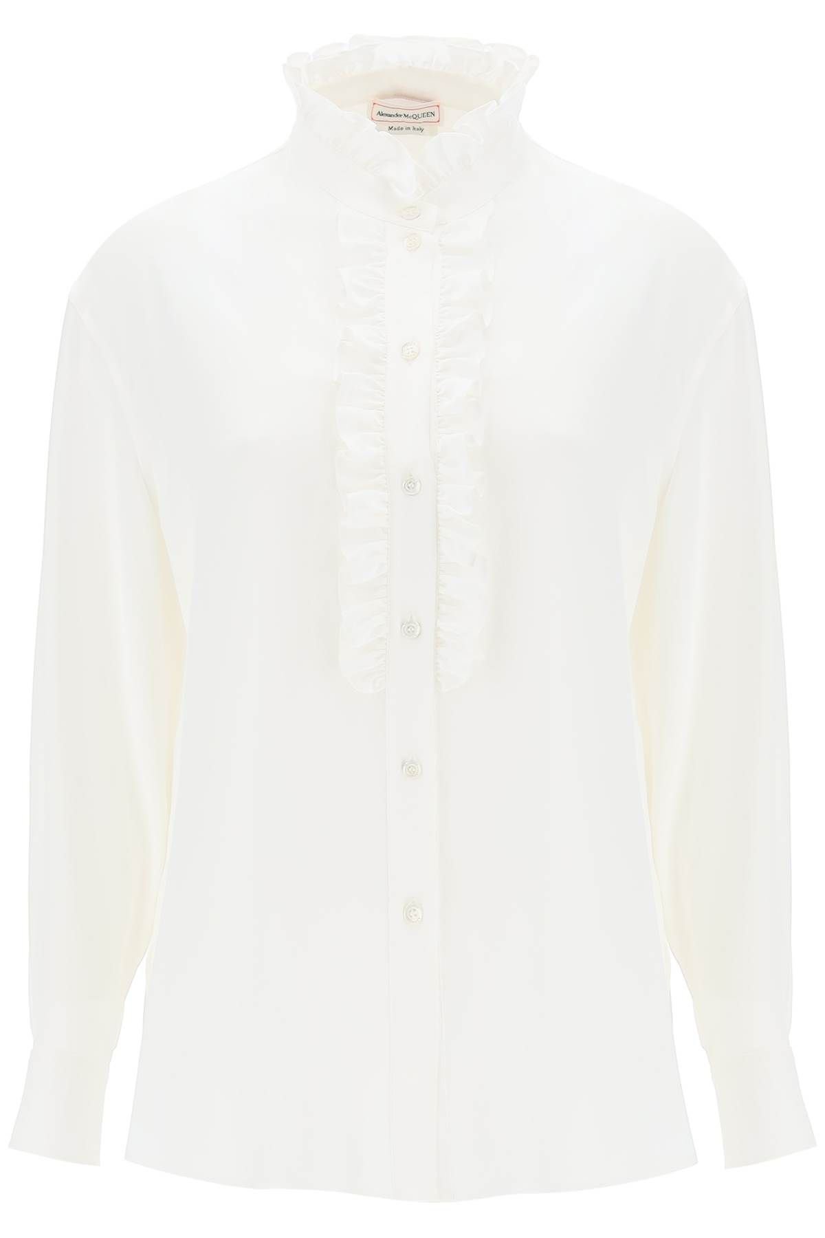 Alexander McQueen ALEXANDER MCQUEEN silk satin shirt with ruffles