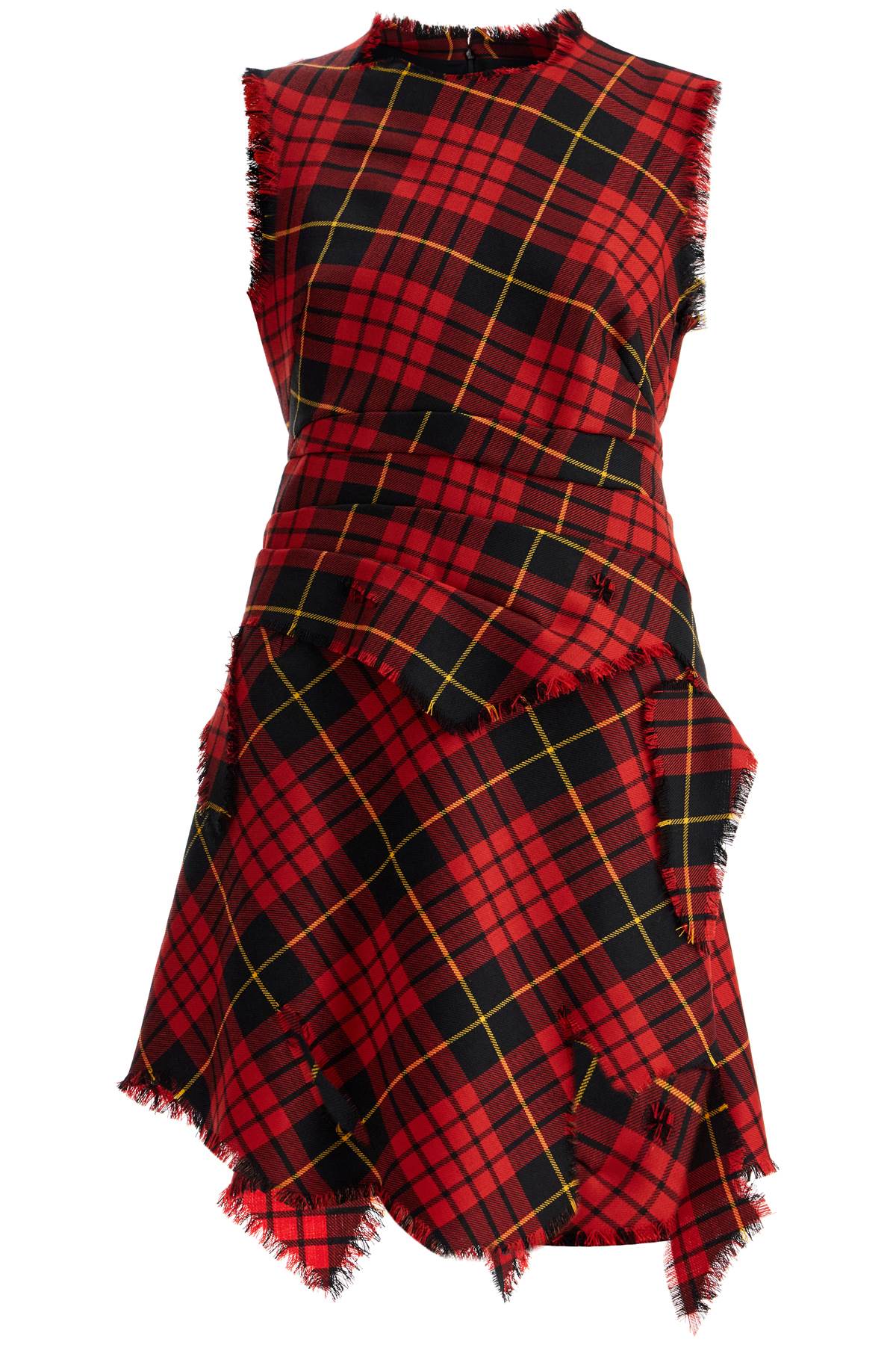 Alexander McQueen ALEXANDER MCQUEEN distressed wool tartan mini dress