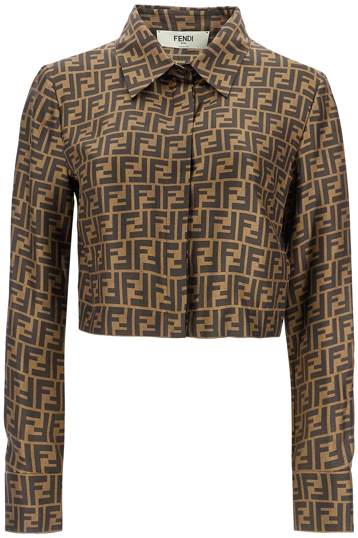 FENDI FENDI silk cropped shirt in ff set