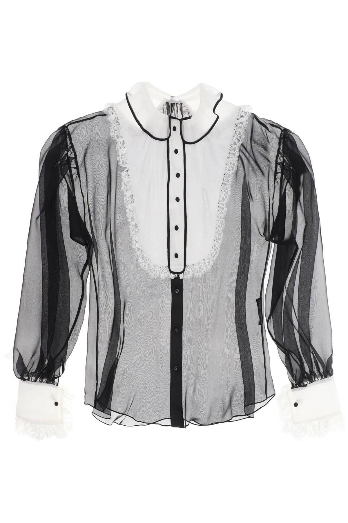 Dolce & Gabbana DOLCE & GABBANA chiffon blouse with plastr