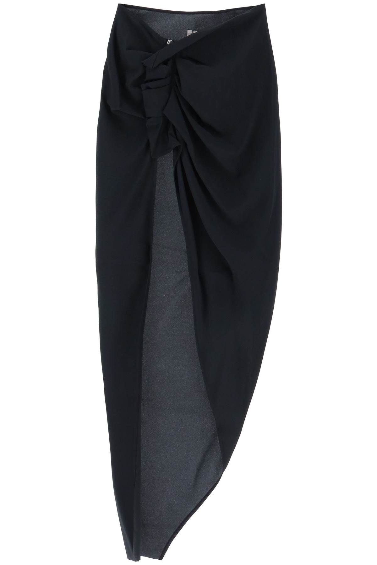 Rick Owens RICK OWENS draped skirt with slit and train