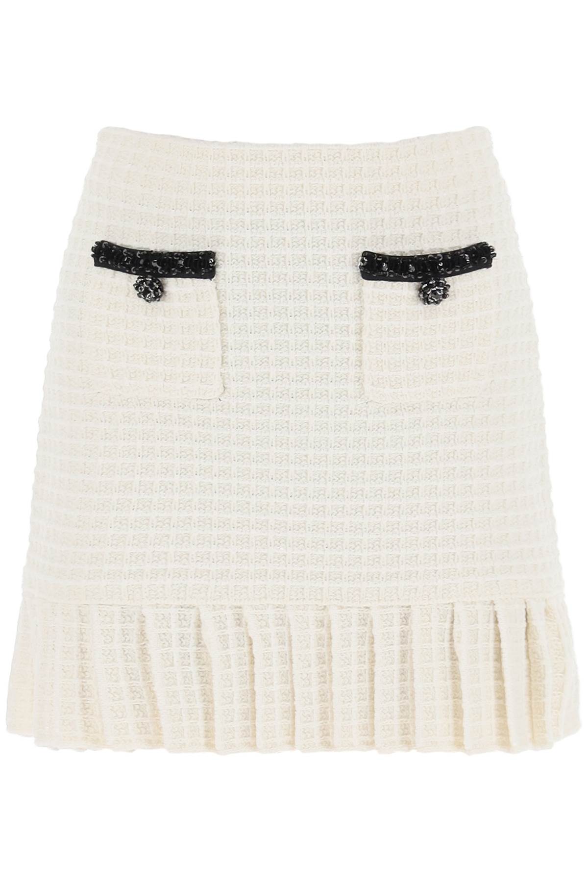  SELF PORTRAIT knitted mini skirt with sequins